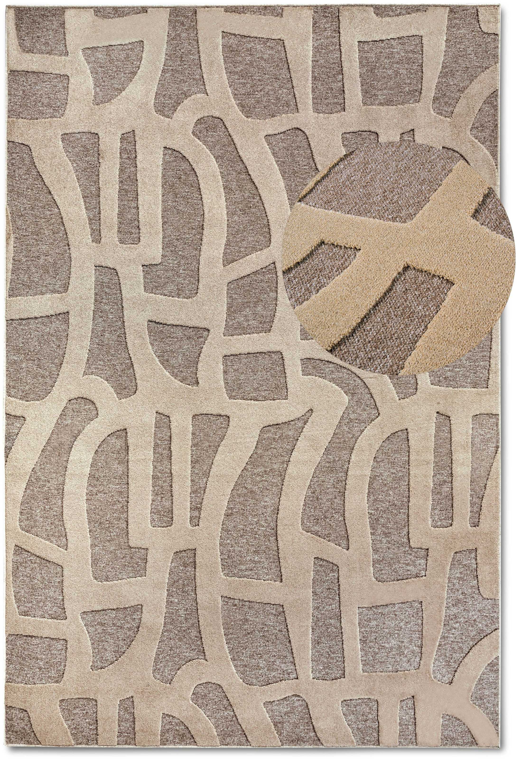 Villeroy & Boch Teppich »Therese« rechteckig 5,5 mm Höhe Wohnzimmer, Schlafzimmer, Modern, Hoch-Tief Effekt, Flur