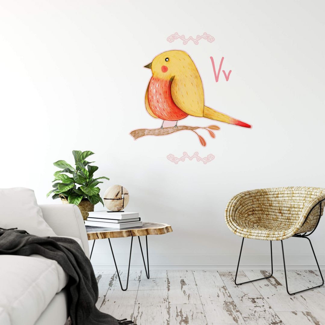 »Kleiner (1 auf St.) V«, Buchstabe Wall-Art bestellen Rechnung Vogel Wandtattoo