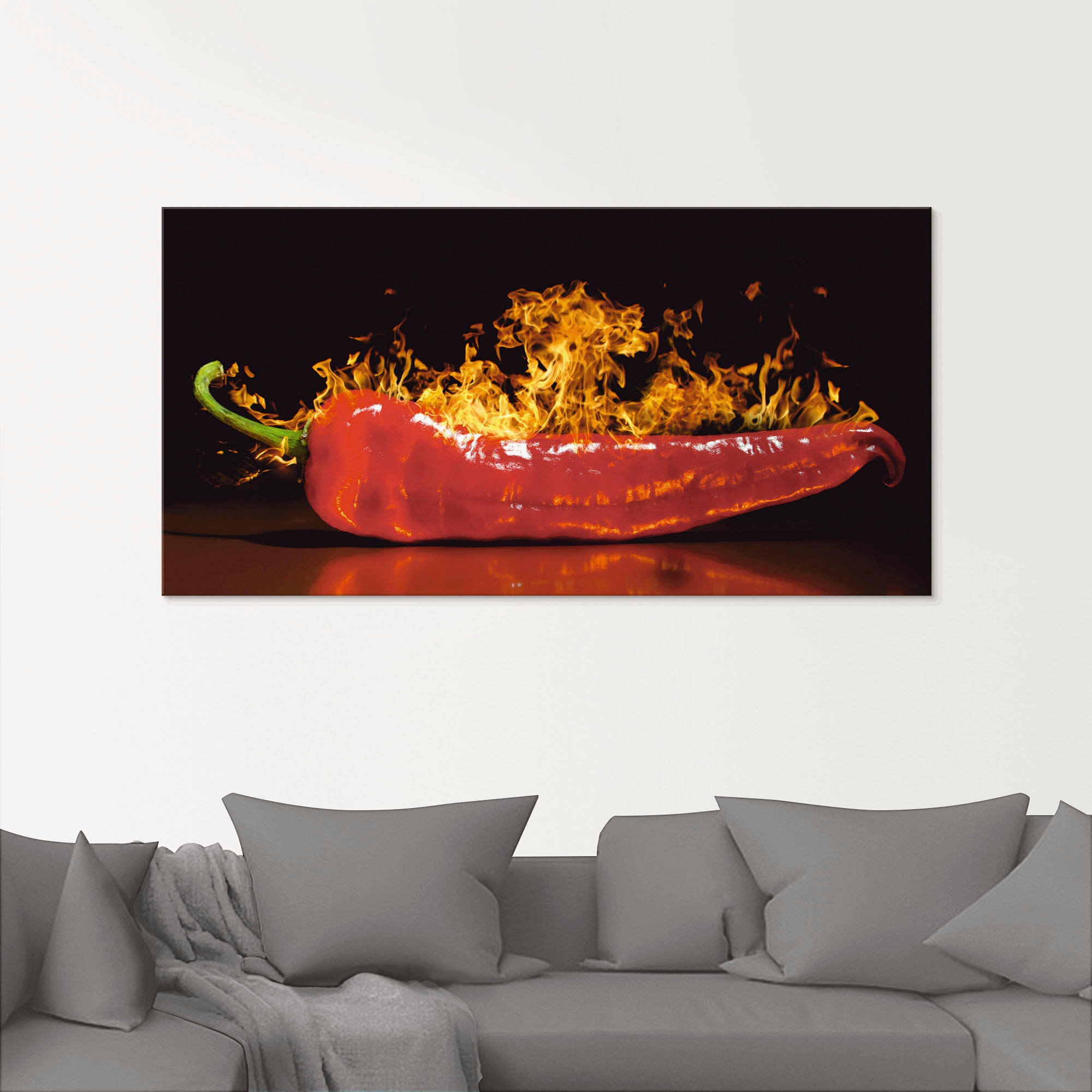 Artland Glasbild »Roter scharfer Chilipfeffer«, Lebensmittel, (1 St.), in verschiedenen Größen