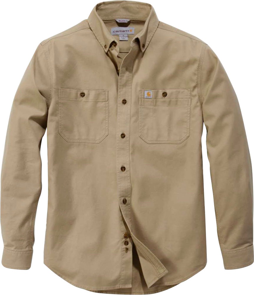 Carhartt Langarmshirt »khaki« Arbeitshemd mit viel Bewegungsspielraum aus fester Baumwolle