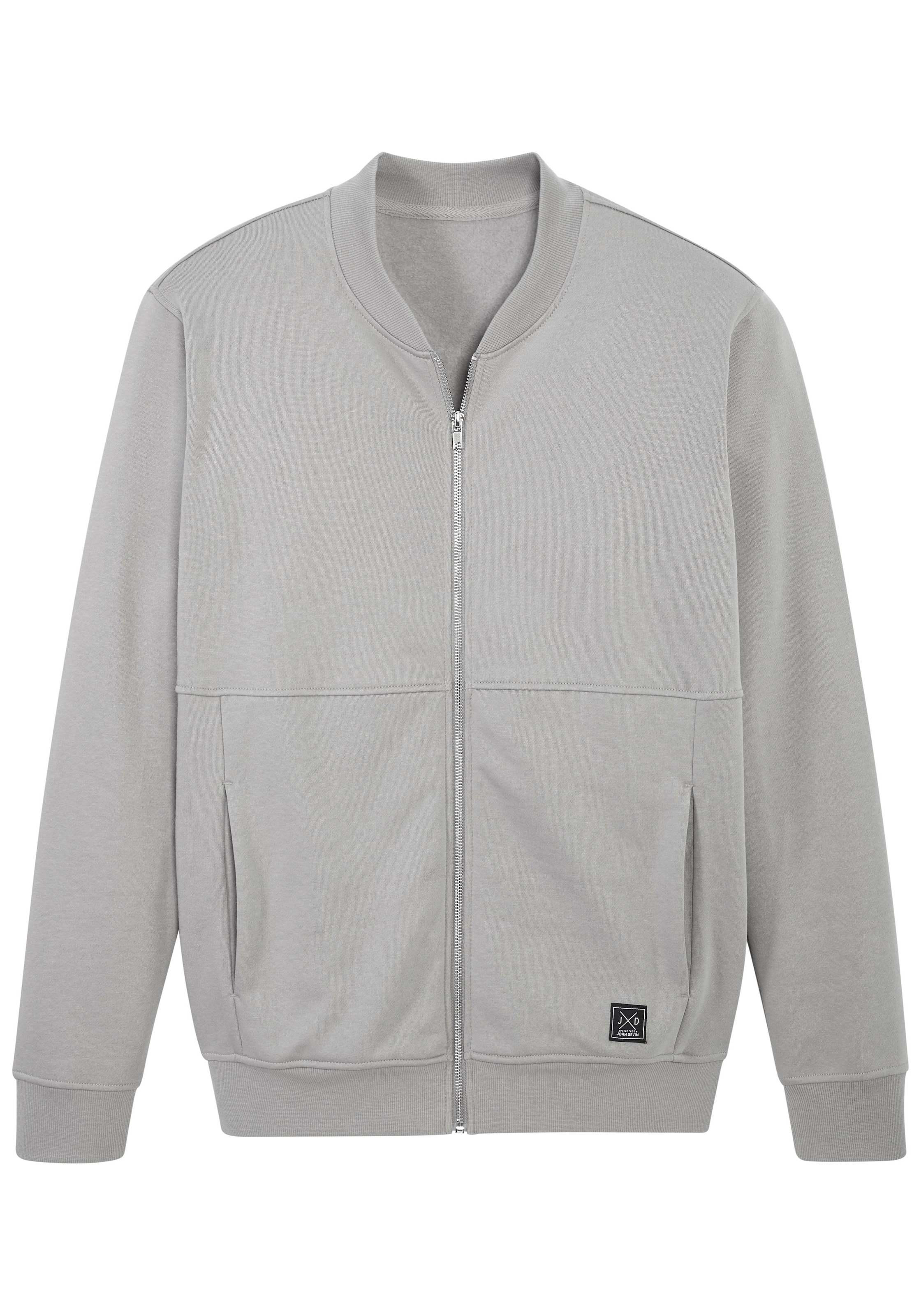 John Devin Sweatjacke »mit modischer Teilungsnaht« Langarm, Sweatjacke mit Reißverschluss und Rundhals, Baumwollmischung