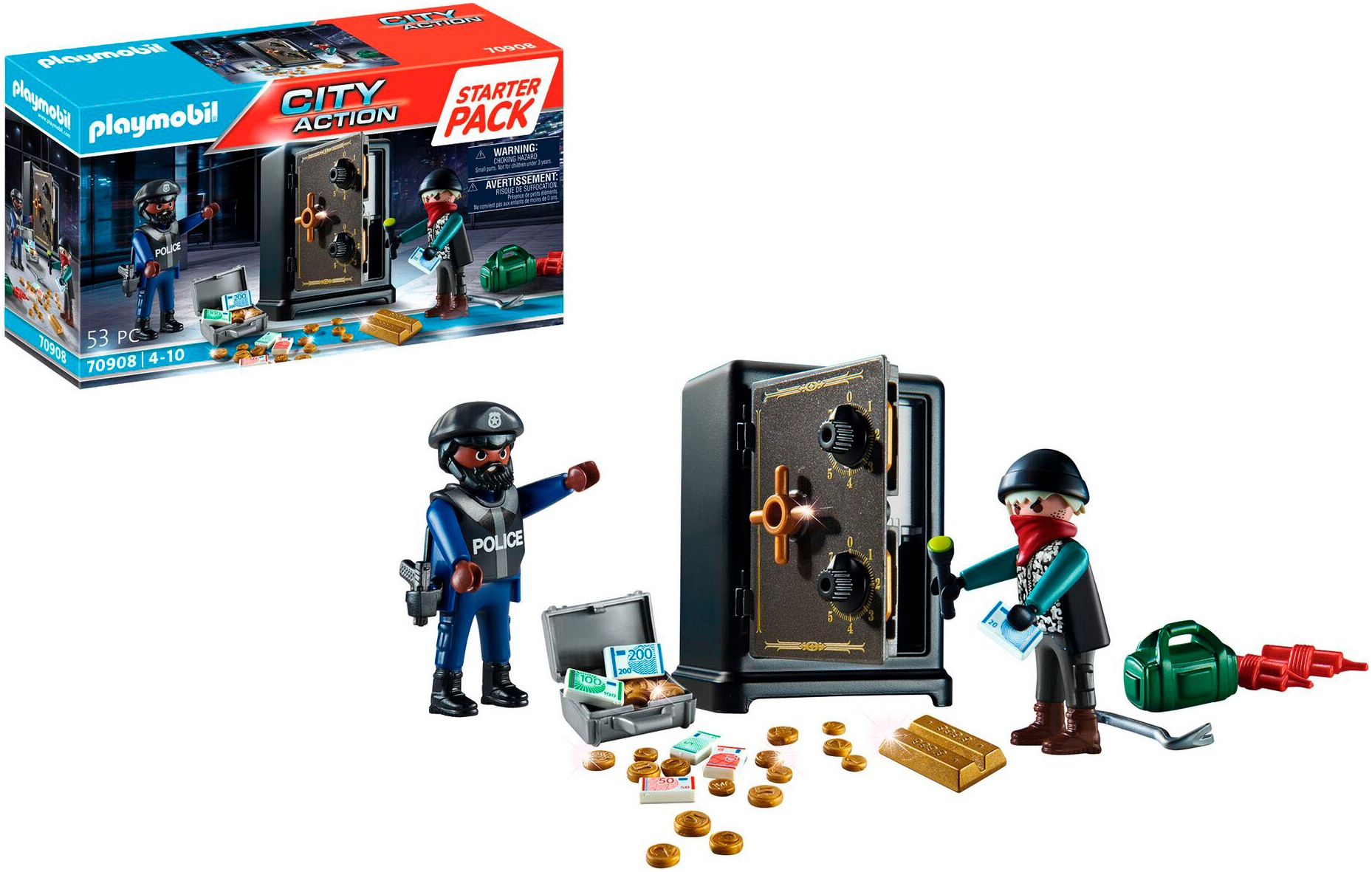 Playmobil® Konstruktions-Spielset »Starter Pack Tresorknacker (70908) Playmobil Action Heroes«, (53 St.), Made in Europe