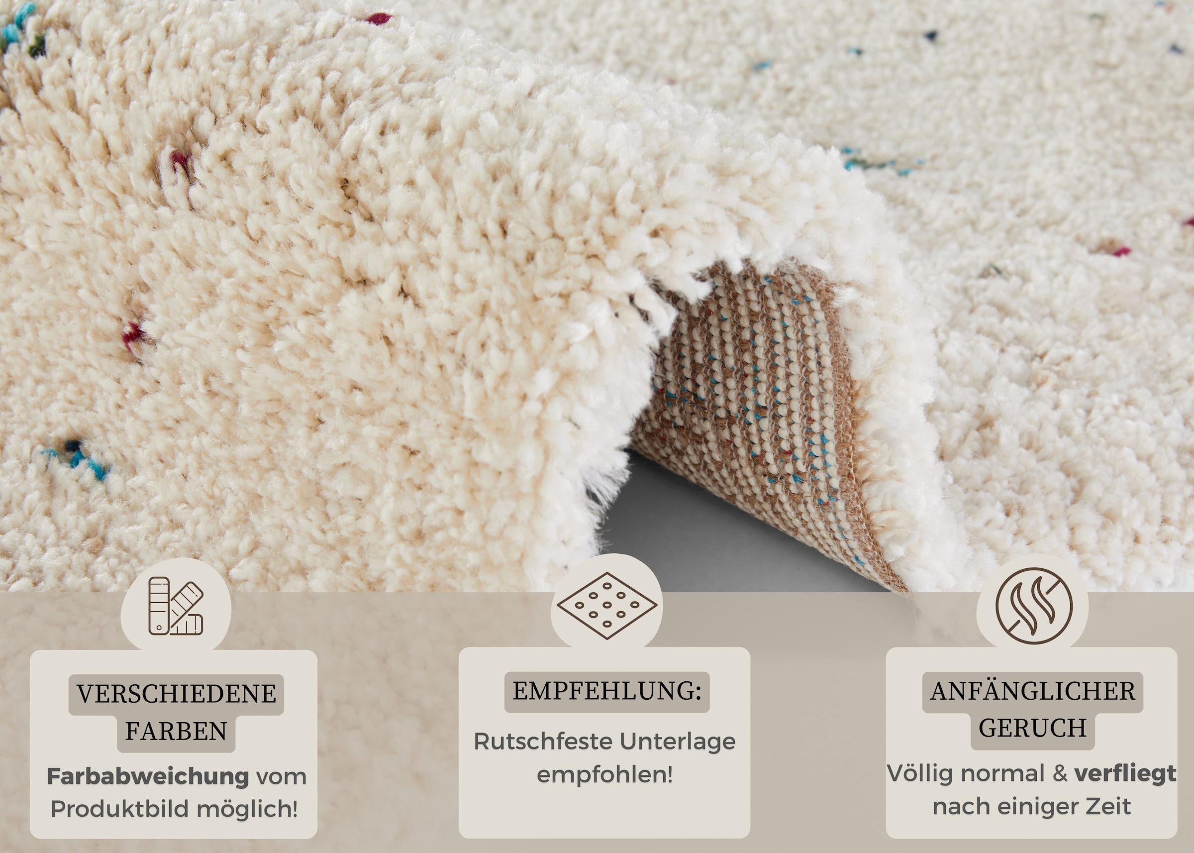 HANSE Home Hochflor-Teppich »TEO« rechteckig 30 mm Höhe Shaggy, Flokati, Weich, Boho, Wohnzimmer, Schlafzimmer, Kinderzimmer