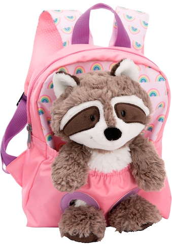 Kinderrucksack »Travel Friends, Rucksack mit Plüsch Waschbär, 25 cm«