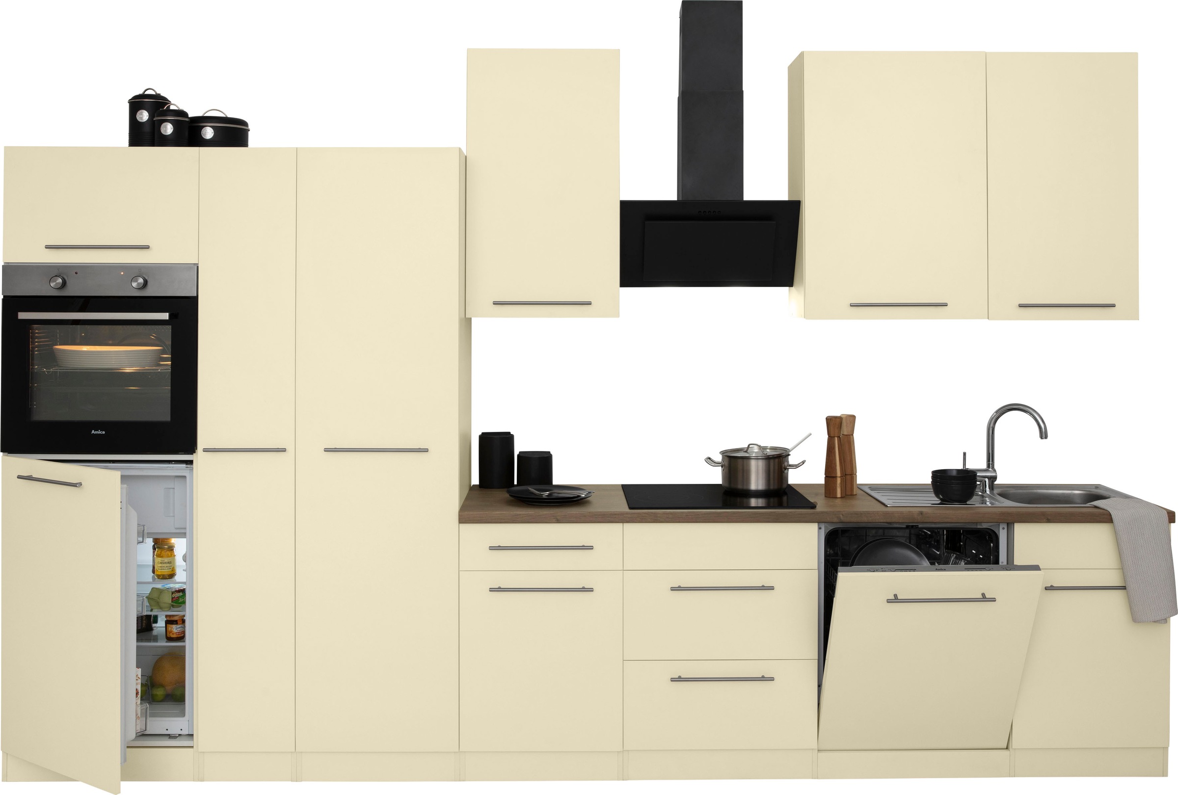 E-Geräten, bequem cm wiho Breite Küchen Küchenzeile mit 360 »Unna«, bestellen