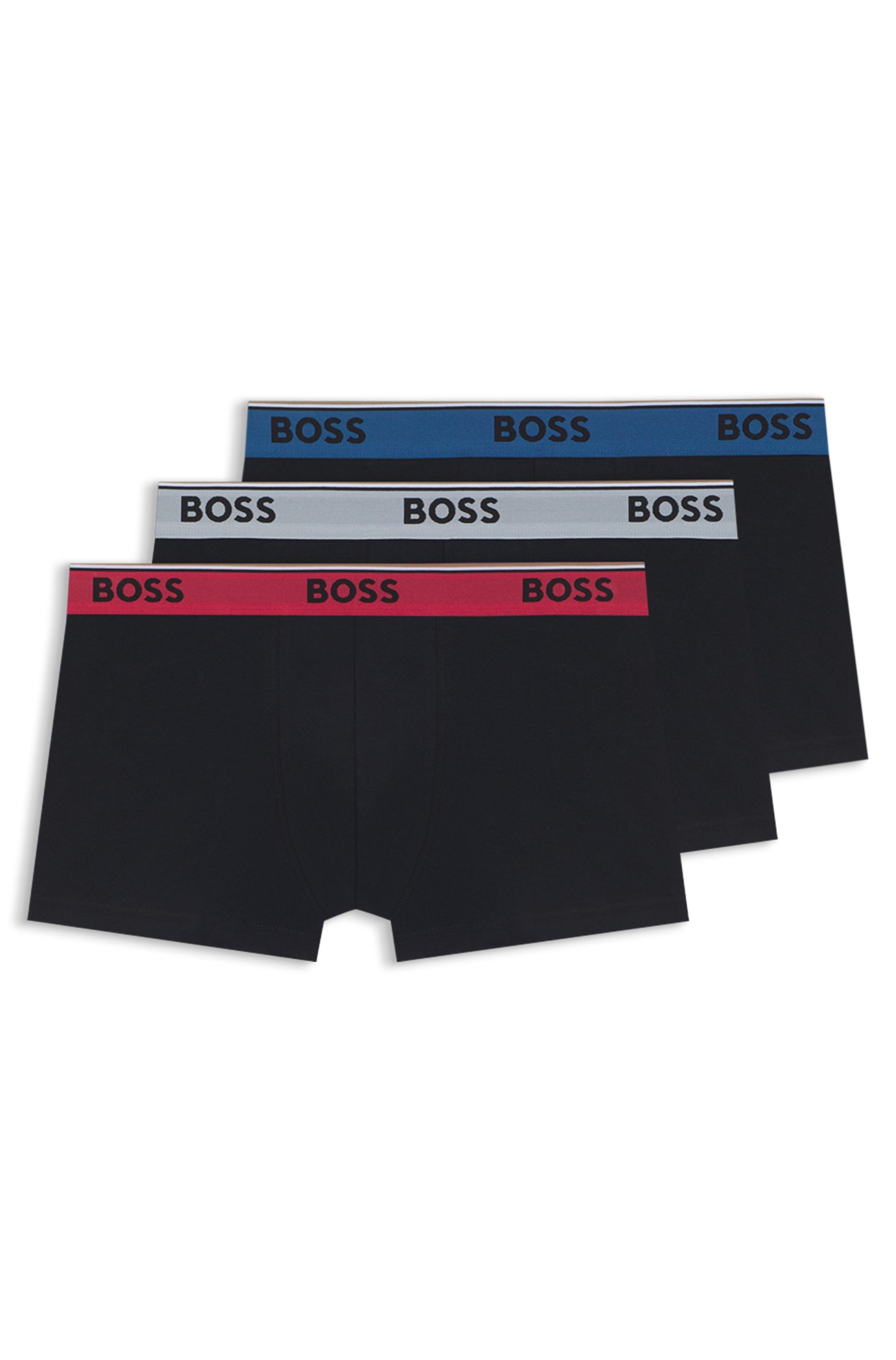 BOSS Trunk Packung, 3 Stk. aus Stretch-Baumwolle mit Logo-Bund, mittlere Bundhöhe