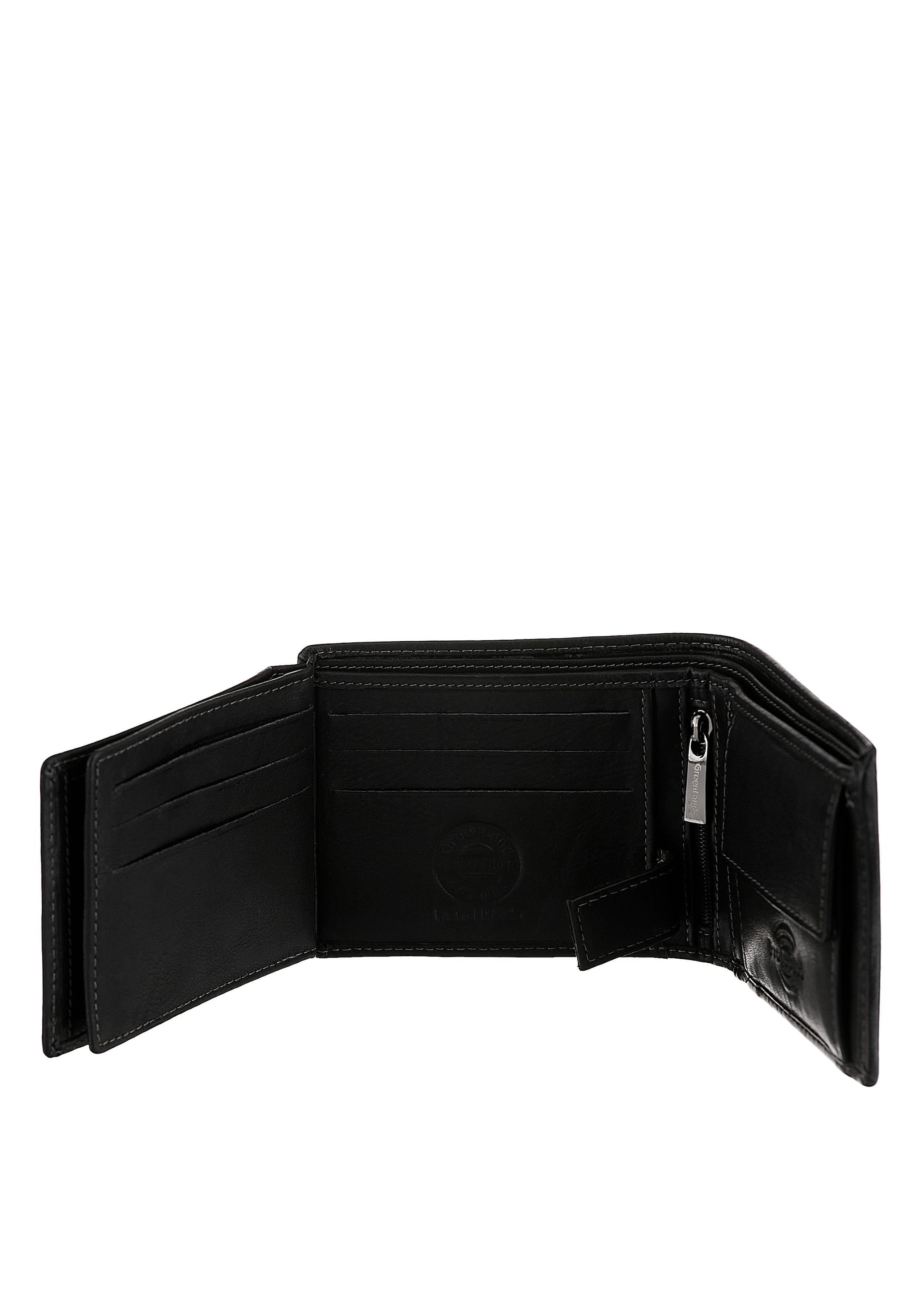 GreenLand Nature Geldbörse »Black mit Nappa«, Leder, aus RFID Ausstattung
