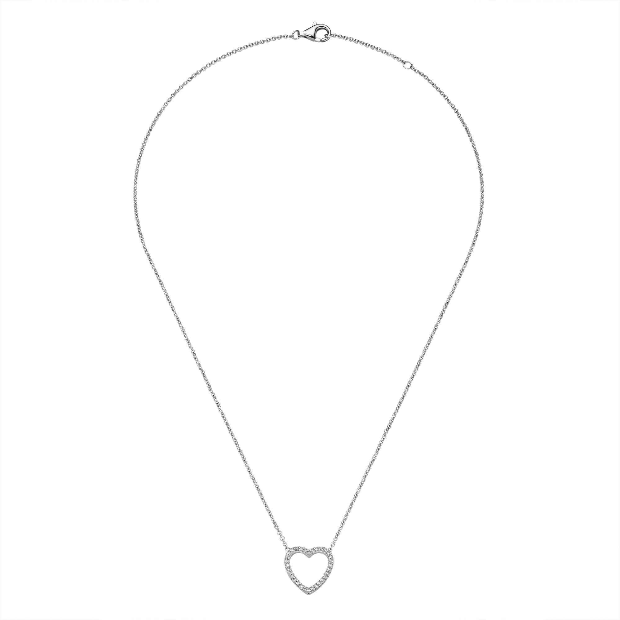 Firetti Kette mit Anhänger »Schmuck Geschenk Silber 925 Halsschmuck Ankerkette Herz-Anhänger« mit Zirkonia (synth.)