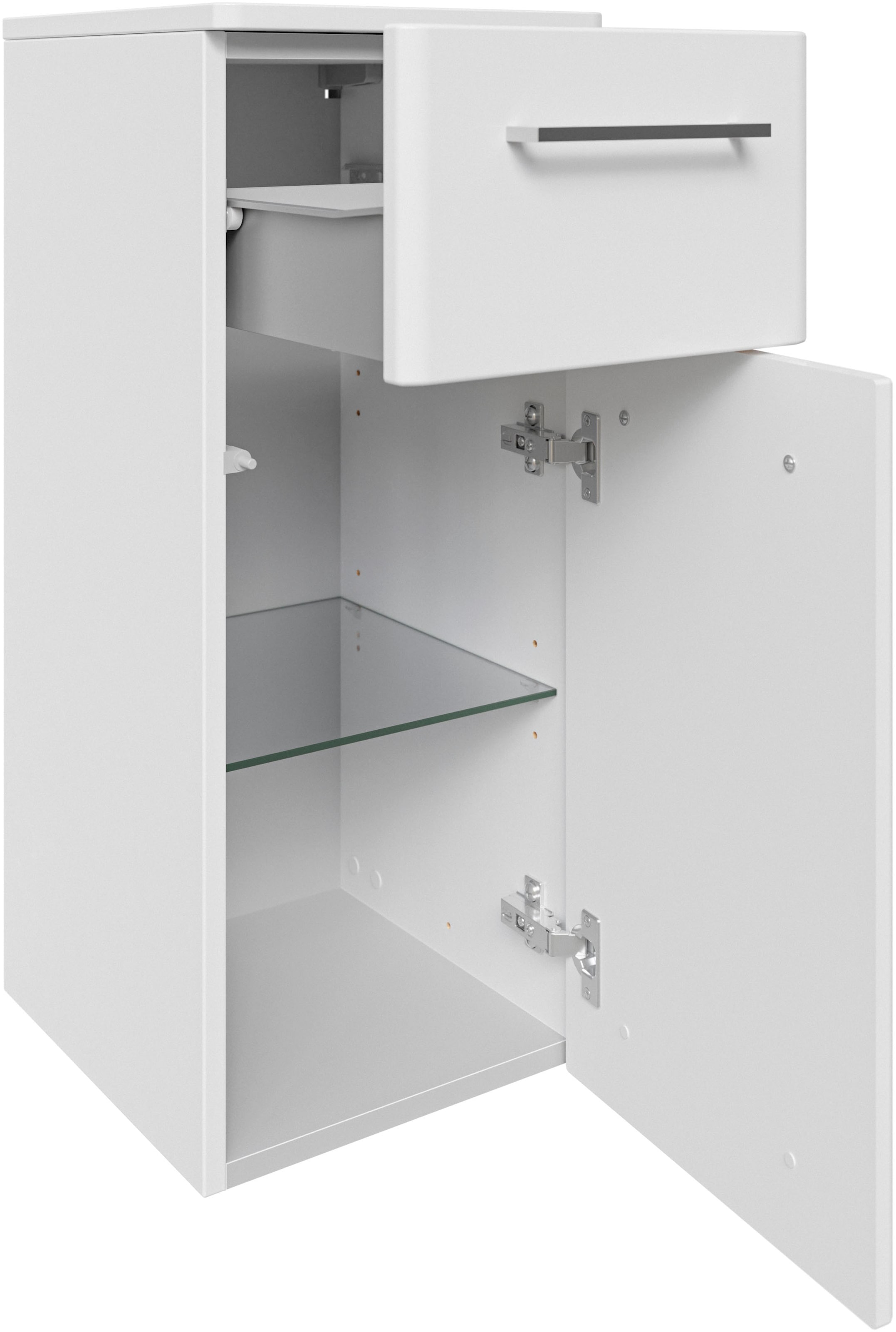 Saphir Badmöbel-Set »Quickset 316 4-teilig, Keramikwaschtisch mit LED-Spiegelschrank«, (5 St.), mit Unterschrank, Hängeschrank, 5 Türen, 1 Klappe, inkl. Türdämpfer
