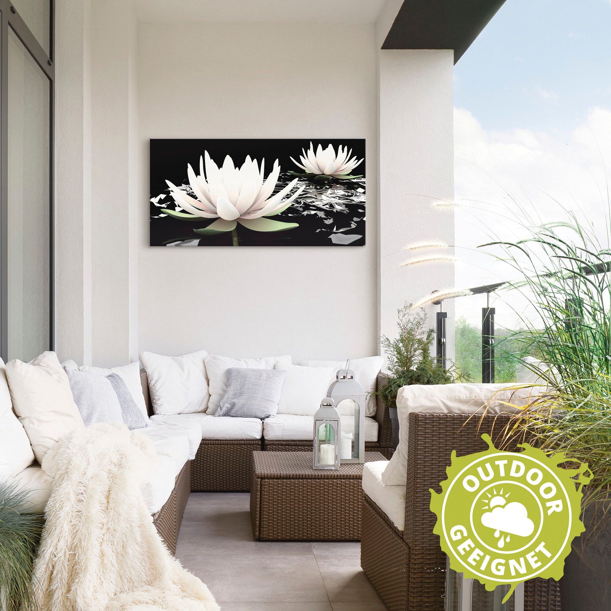 Artland Wandbild »Zwei Lotusblumen auf dem Wasser« Blumen 1 Stk. tlg. als Alubild, Leinwandbild in verschied. Größen