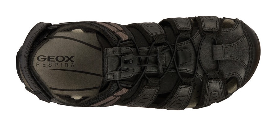 Geox Sandale »UOMO SANDAL STRADA C«, Sommerschuh, Klettschuh, Outdoorsandale, mit Lederfußbett