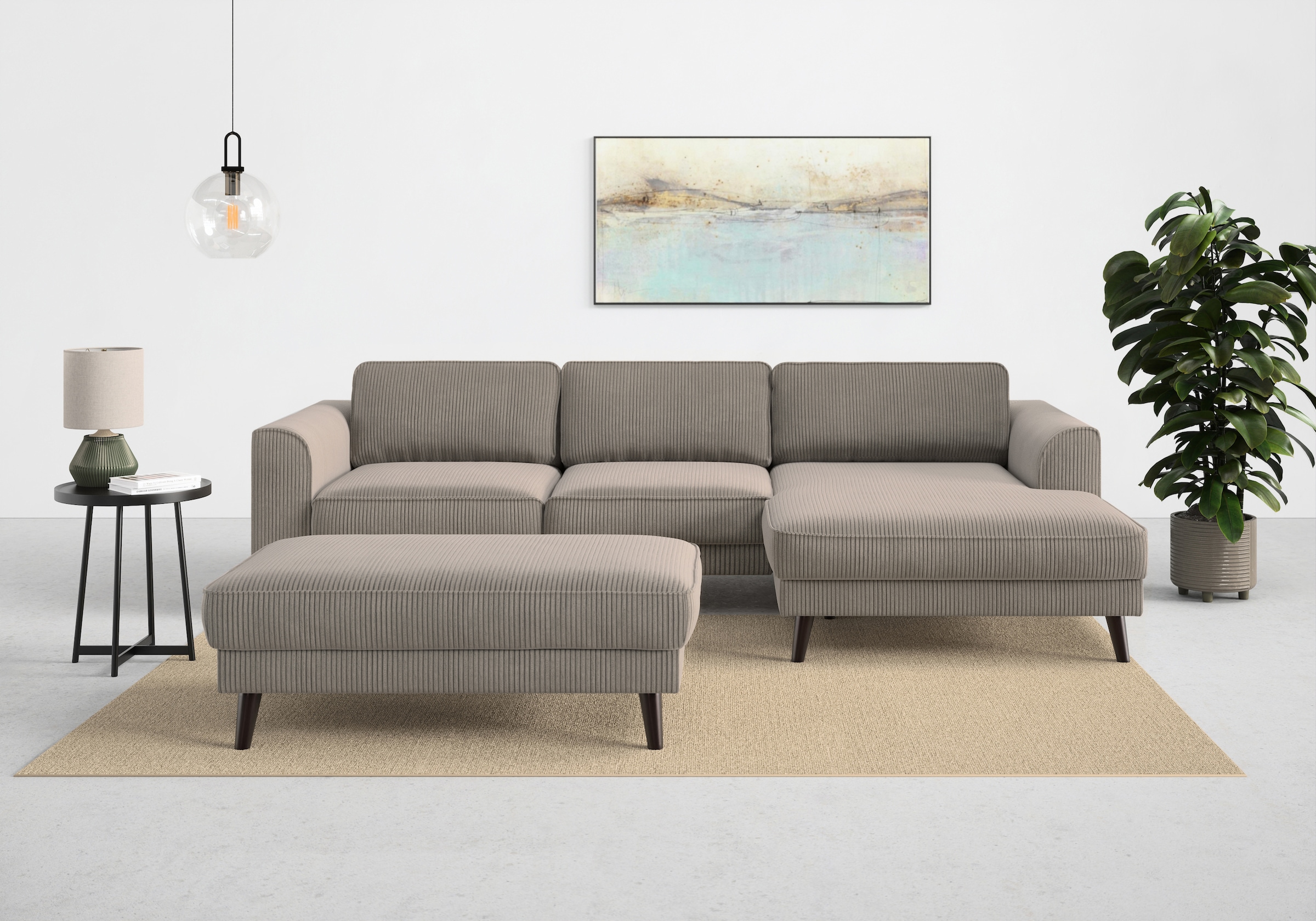 TRENDMANUFAKTUR Ecksofa »Lumber Jack, elegantes Designsofa, zeitlos modern, hoher Sitzkomfort«, wahlweise mit Bettfunktion u. Bettkasten, L-Form