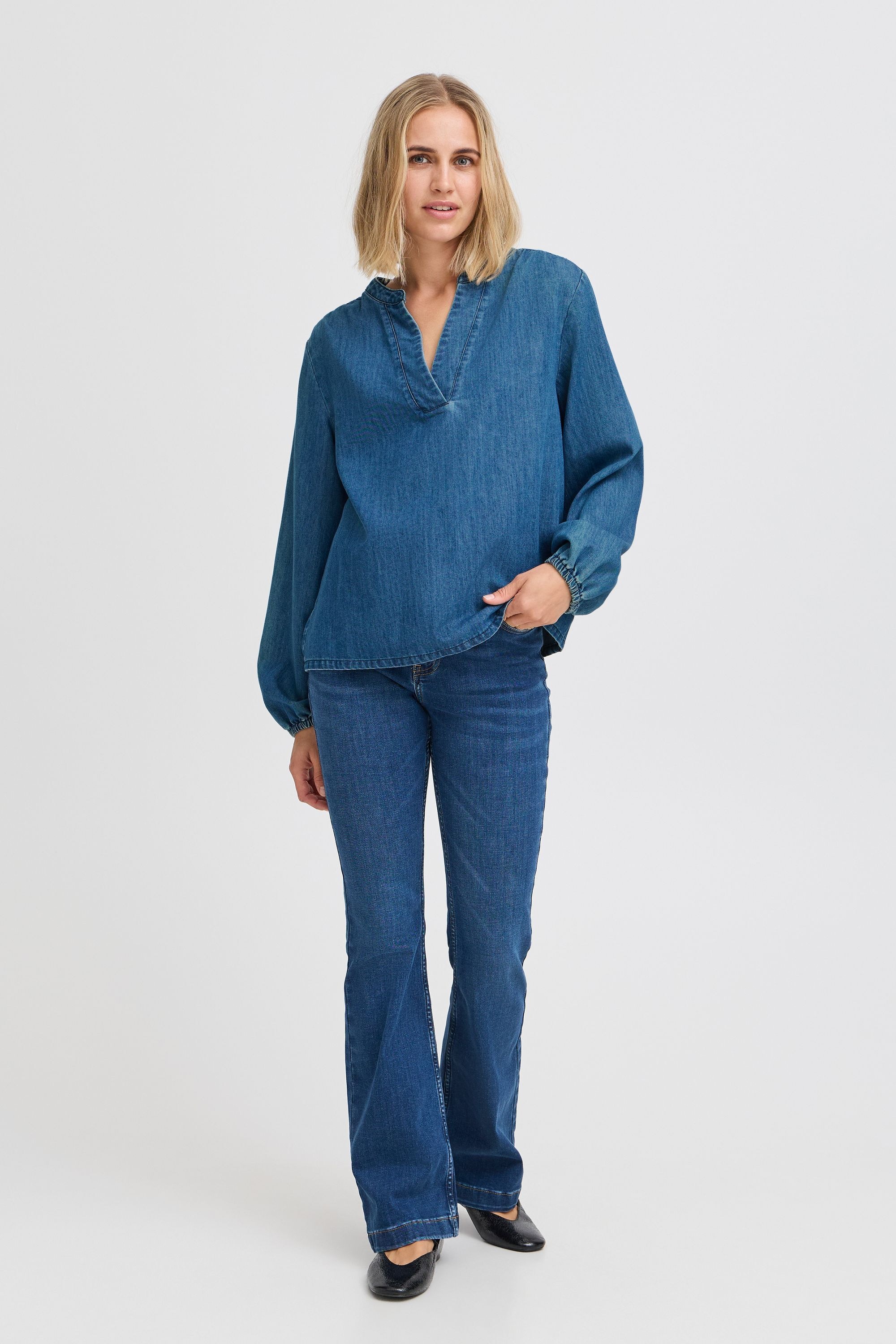 Pulz Jeans Langarmbluse »Langarmbluse PZMALIA V-Neck Blouse«