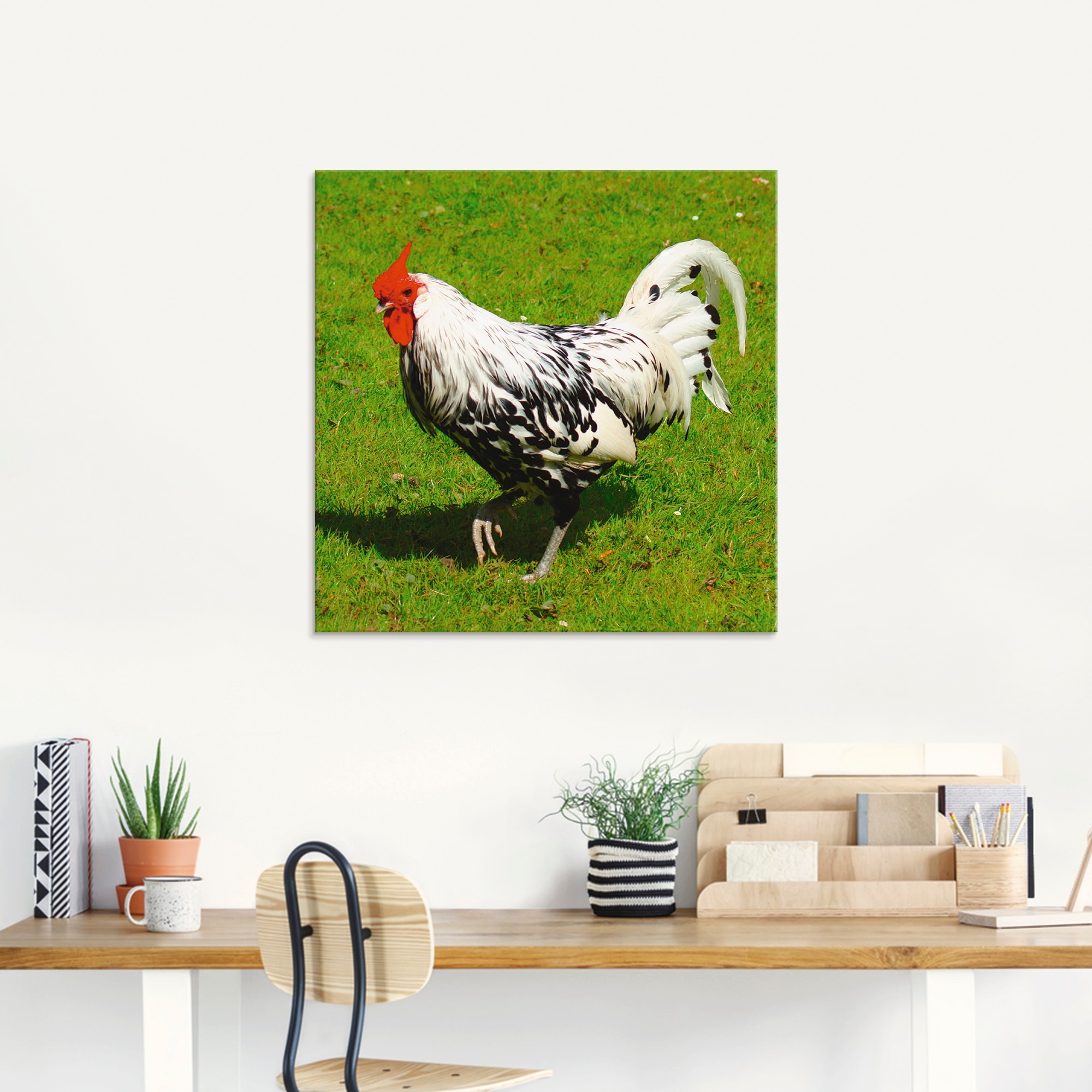 Artland Glasbild »Gepunktetes Huhn«, Vögel, (1 St.), in verschiedenen Größen