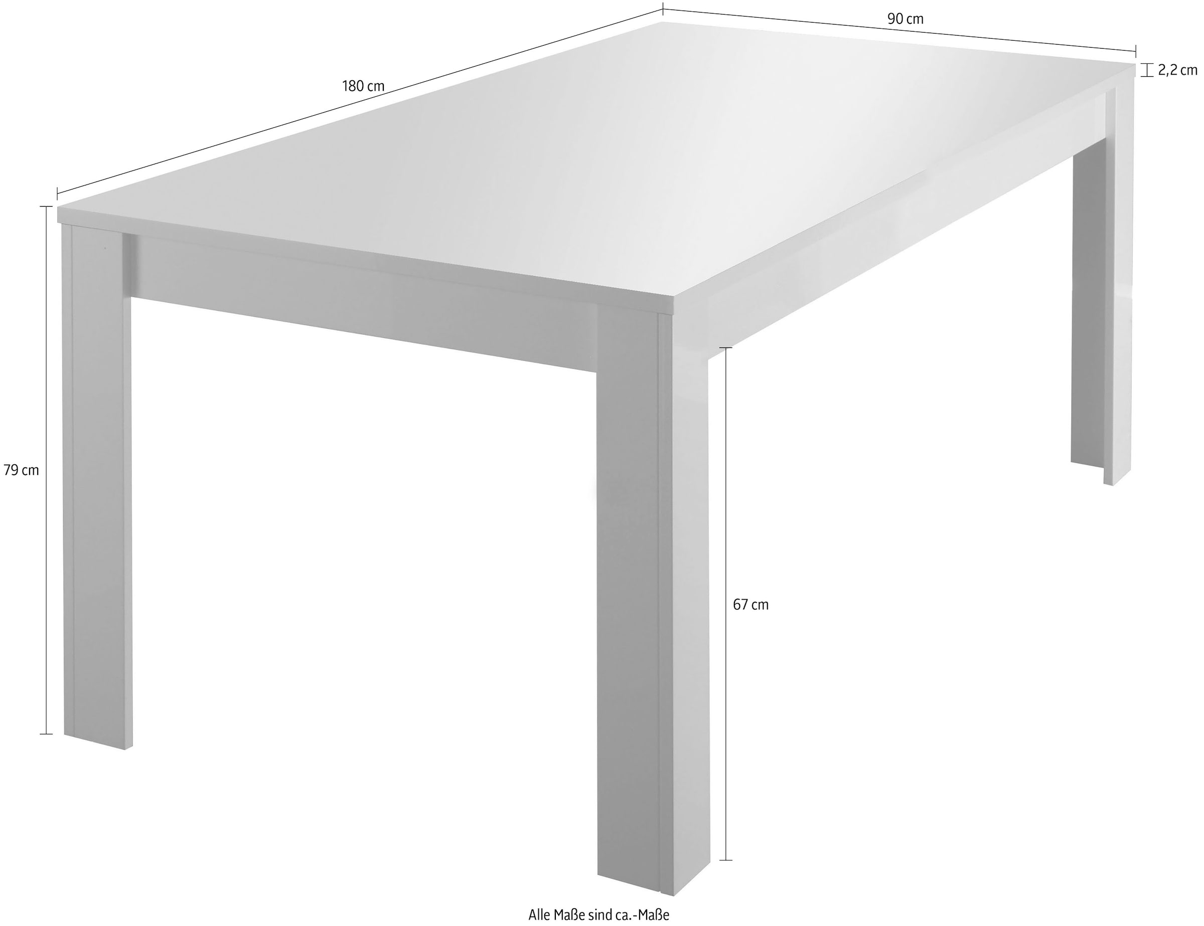 »Amalfi«, Raten cm, kaufen LC Breite durch Ansteckplatte auf 180 erweiterbar Esstisch