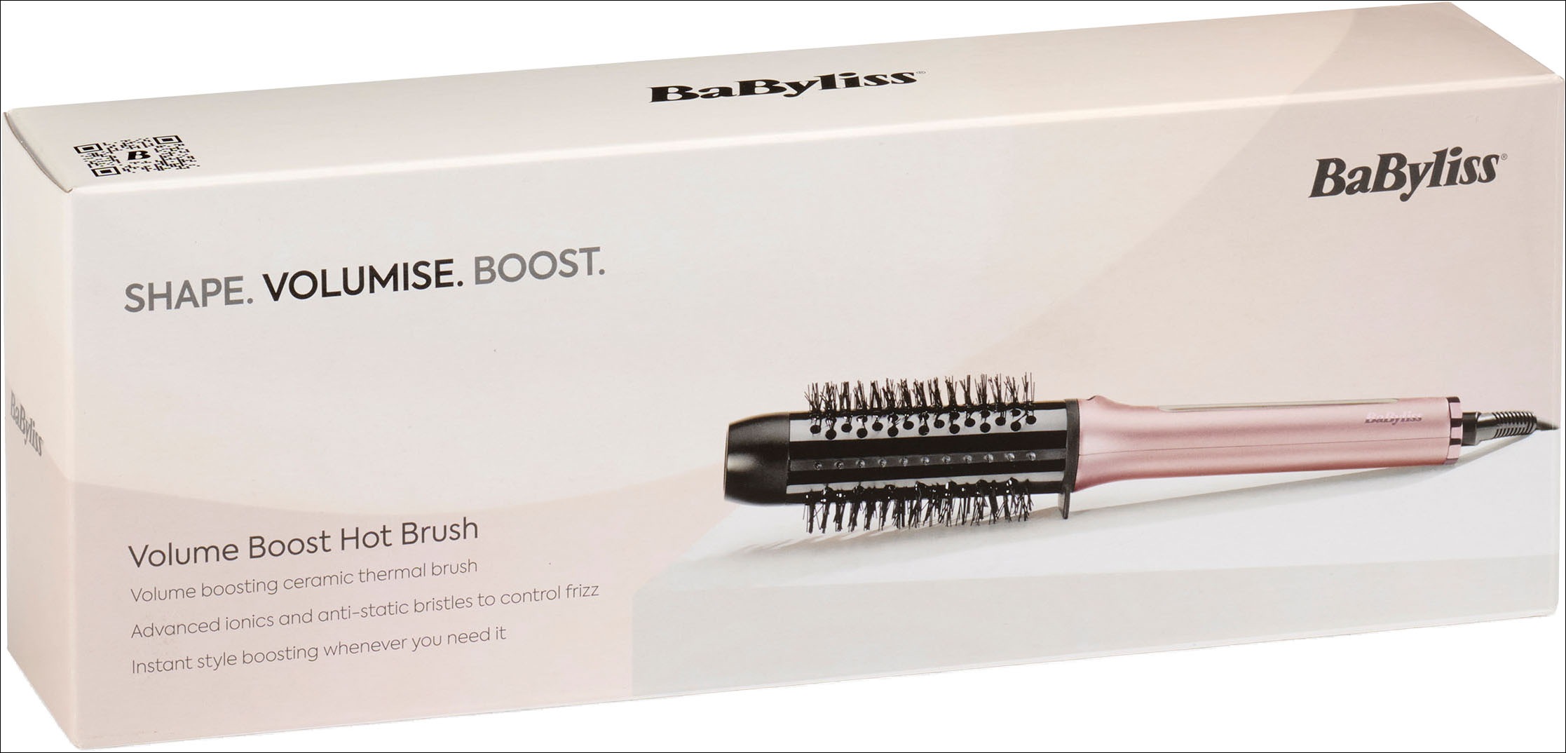 BaByliss Volumen- und Lockenstyler »Boost Hot Thermal Brush, Heizbürste, HSB200E« Keramik-Beschichtung Ionische Lockenbürste, 38mm Thermobürste, Blow-Out und Volumen