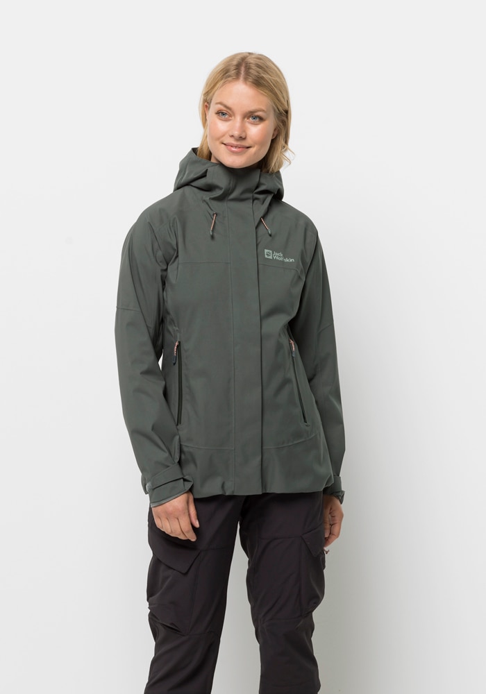 Jack Wolfskin Outdoorjacke »KAMMWEG 2L JKT W« mit Kapuze