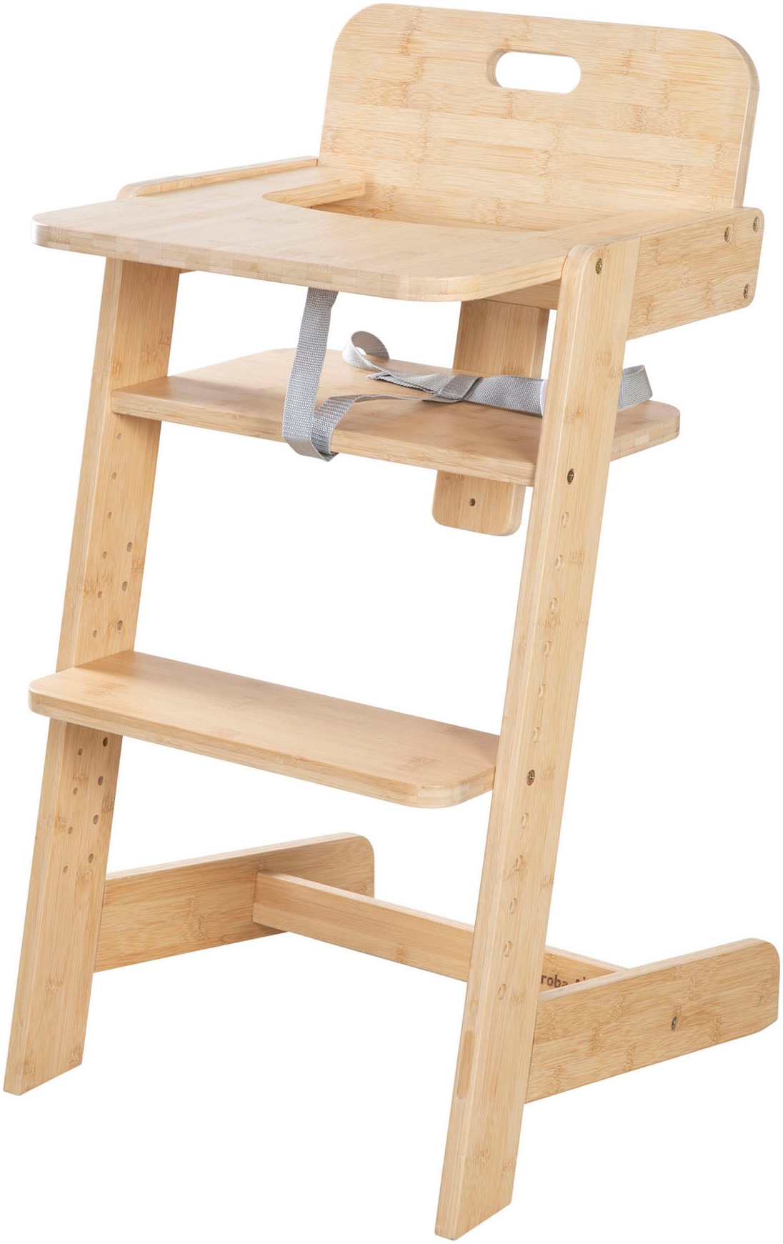 Roba Seggiolone Per Bambini Nature Up In Legno Di Bambù Certificato Fsc - Regolabile Con Vassoio Rimovibile - Cintura A 3 Punti - Fino A 70 Kg Di Portata - Naturale
