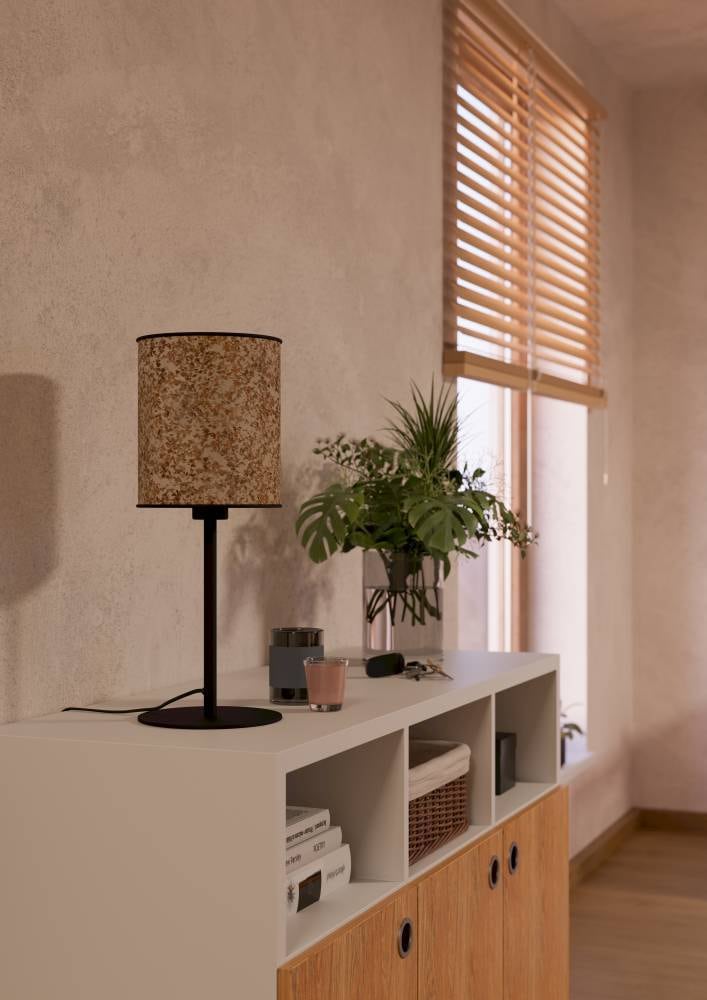 EGLO Tischleuchte »BUTTERBURN Tischlampe, Stahl und Textil, Nachttischlampe, E27, Lampe«, 1 flammig, Leuchtmittel E27 | ohne Leuchtmittel, BUTTERBURN, Schwarz, Grün, Beige, H47,5 x Ø18 cm, IP20