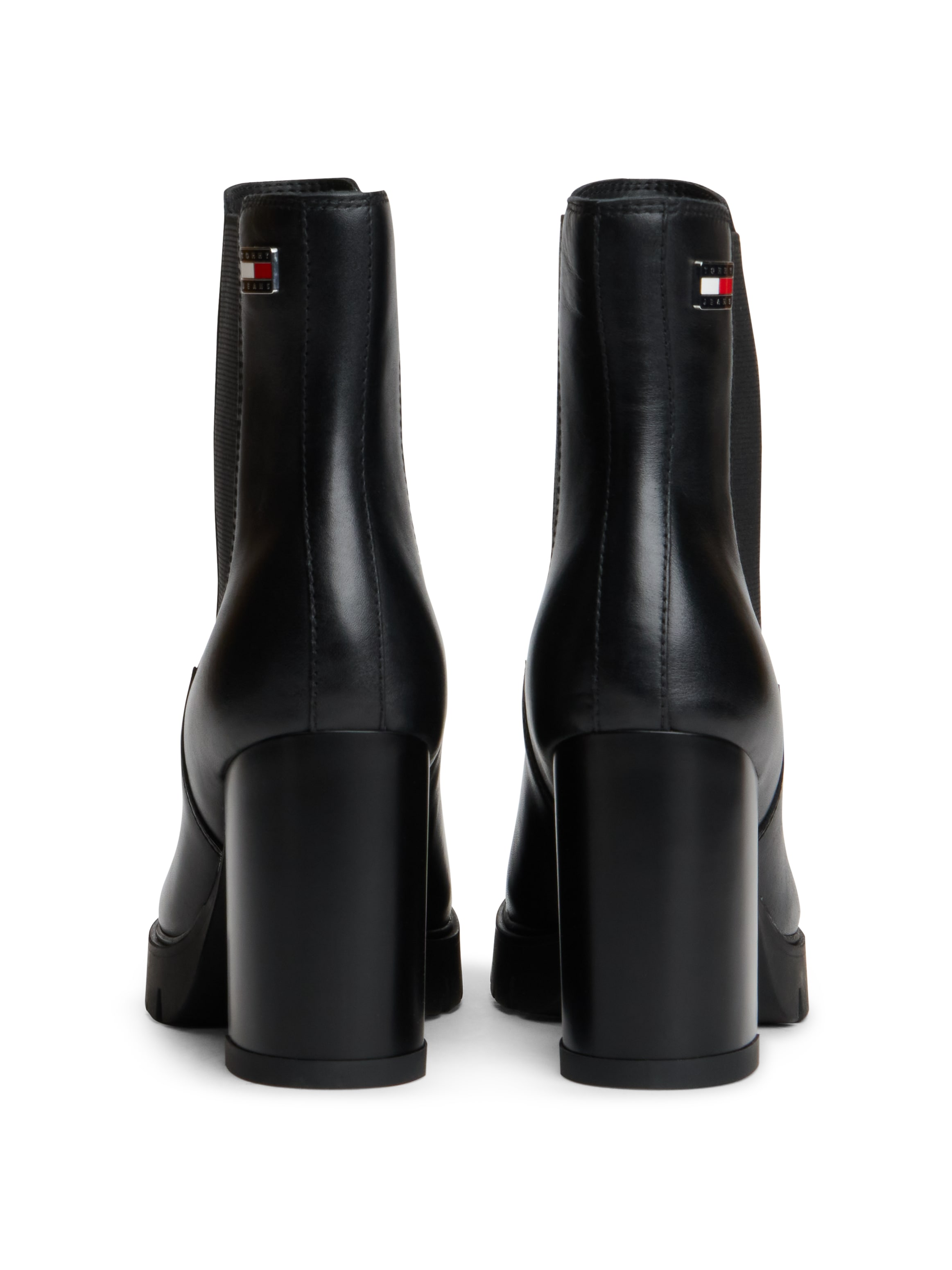 Tommy Jeans »TJW CHELSEA HIGH HEEL BOOTS«  Ankle Boots, Plateaustiefeletten mit Stretcheinsatz und Logoflagge
