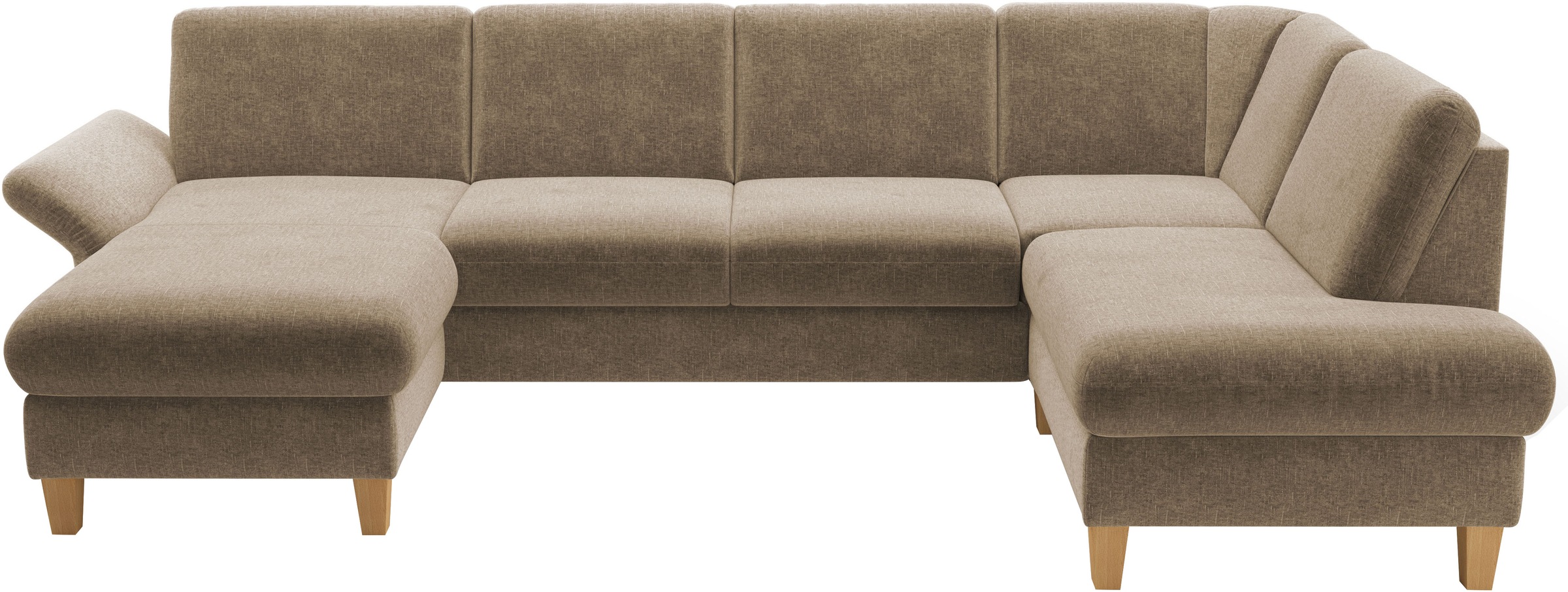 Home affaire Wohnlandschaft »Rochelle, U-Form«, optional mit Armteilverstellung, mit Bettfunktion & Bettkasten