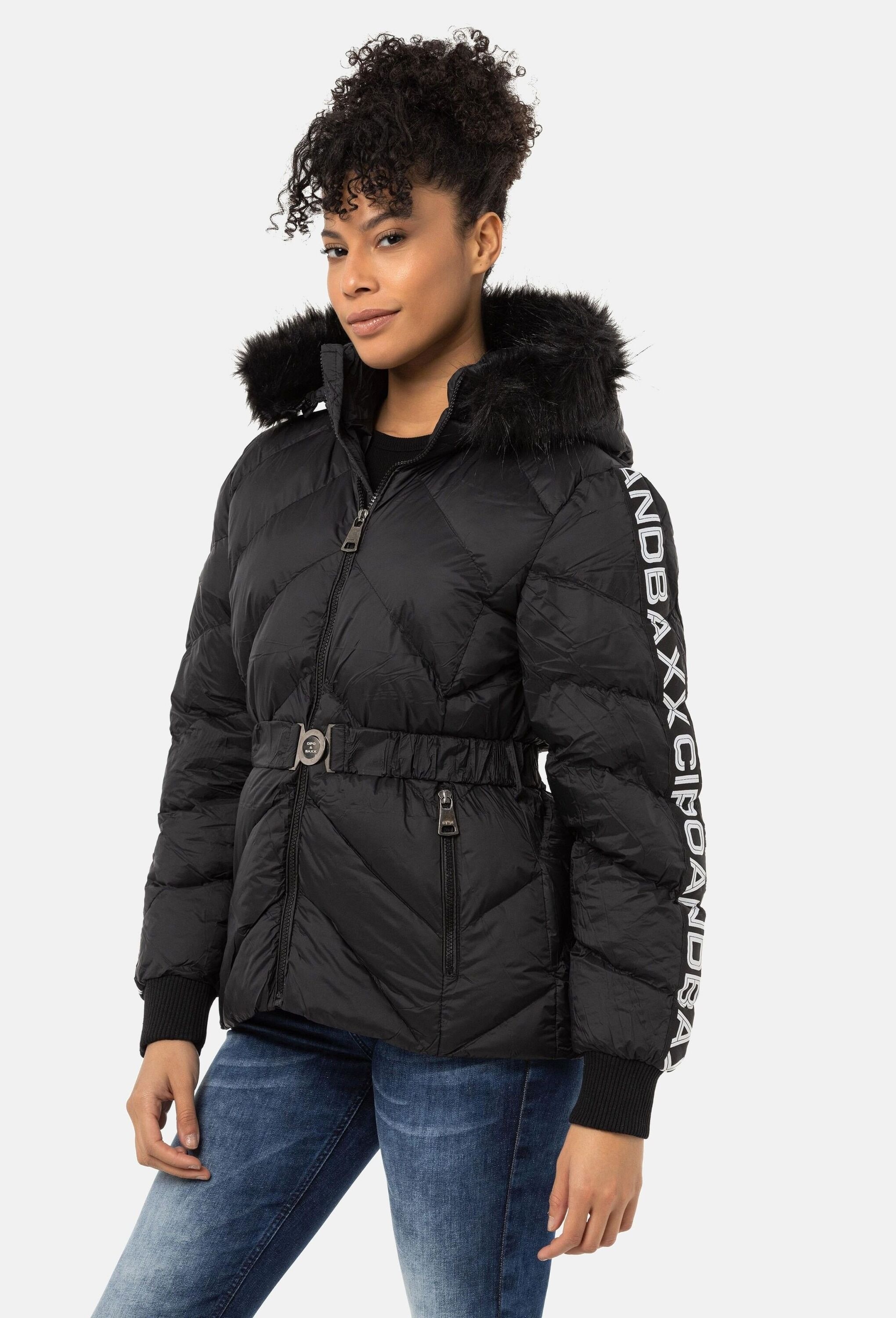 Cipo & Baxx Winterjacke »Cipo & Baxx Jacken« mit Kapuze mit Gürtel, WM133