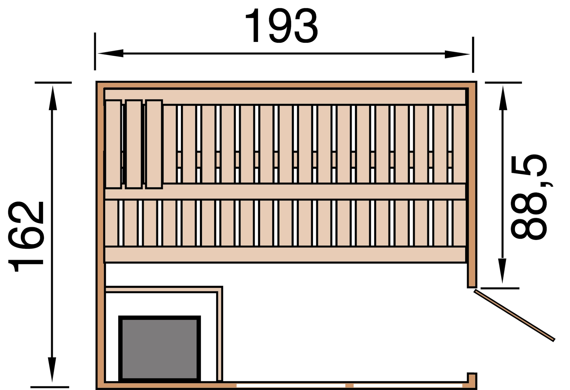 weka Sauna »Kemi Panorama«, 7,5 kW Ofen mit ext. Steuerung