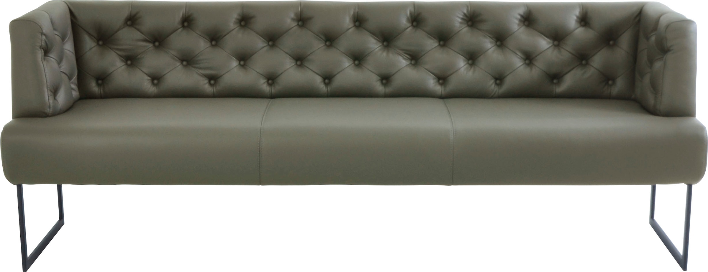 K+W Komfort & Wohnen Polsterbank »Creso«, im modernen Chesterfield-Look, mit schwarzen Kufenfüßen