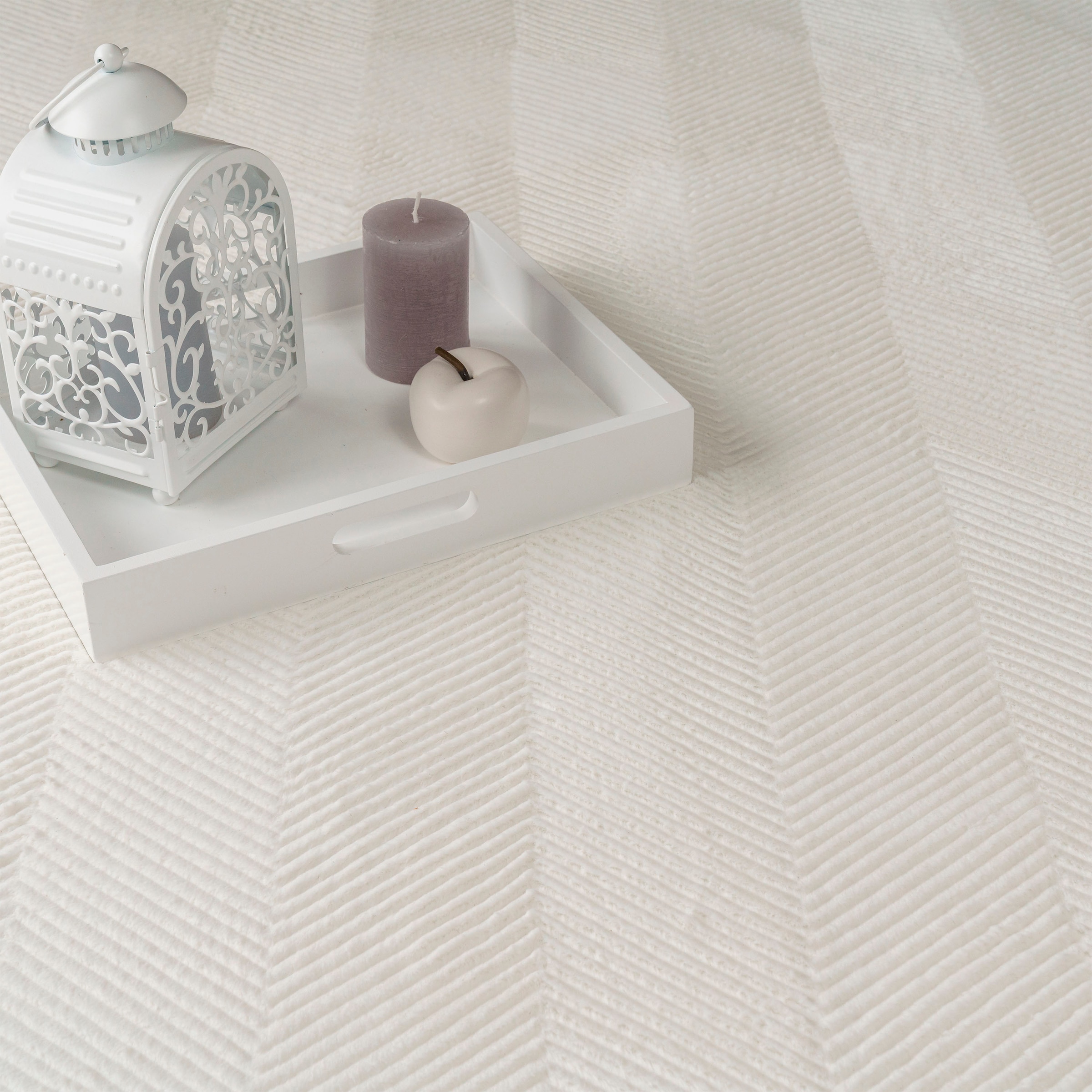 Paco Home Teppich »Haarlem 941«, rechteckig, 17 mm Höhe, Kurzflor, Uni Farben, Hoch-Tief Effekt, geometrisch, weich & kuschelig