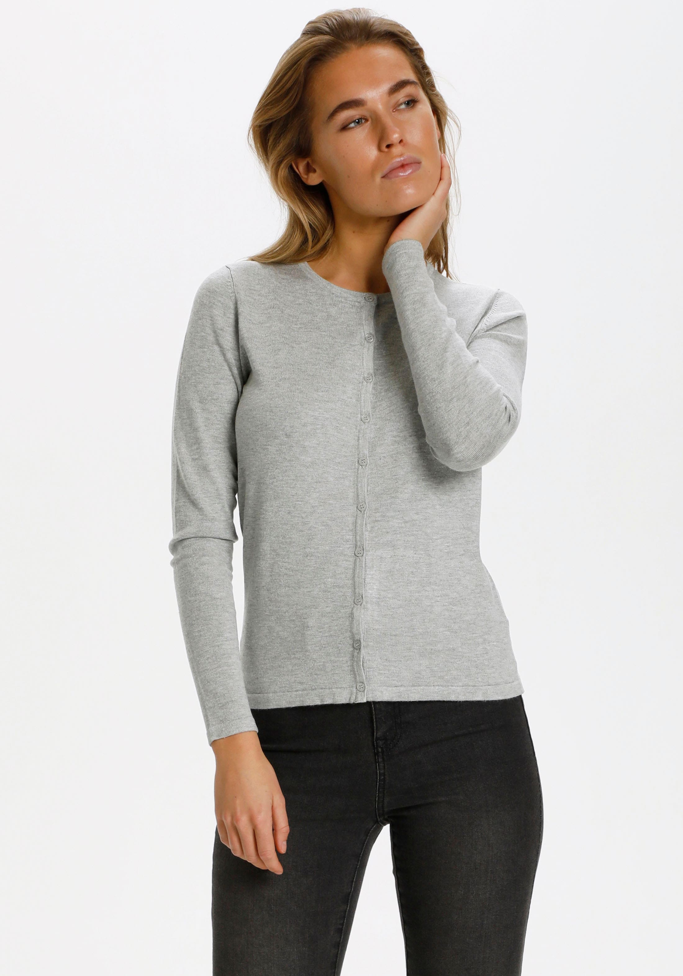 Saint Tropez Cardigan »MilaSZ A8661«, -edler Materialmix in VIELEN FARBEN