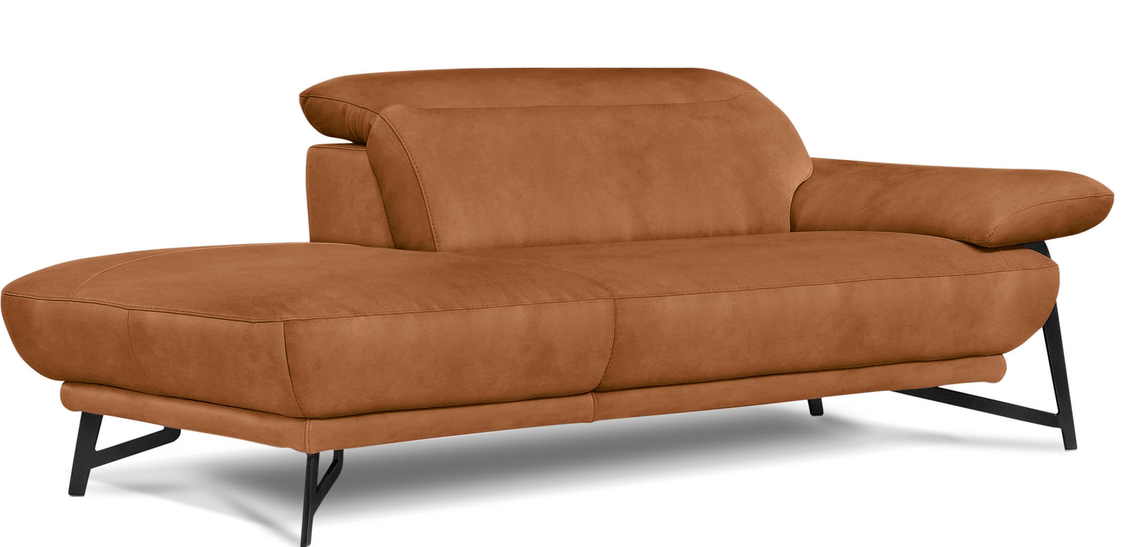 Egoitaliano Sofa »Anais, Design mit hohem Sitzkomfort, Fußfarbe schattengrau« Set, Kopfteil verstellbar, Luxus-Microfaser Lederoptik, brandy