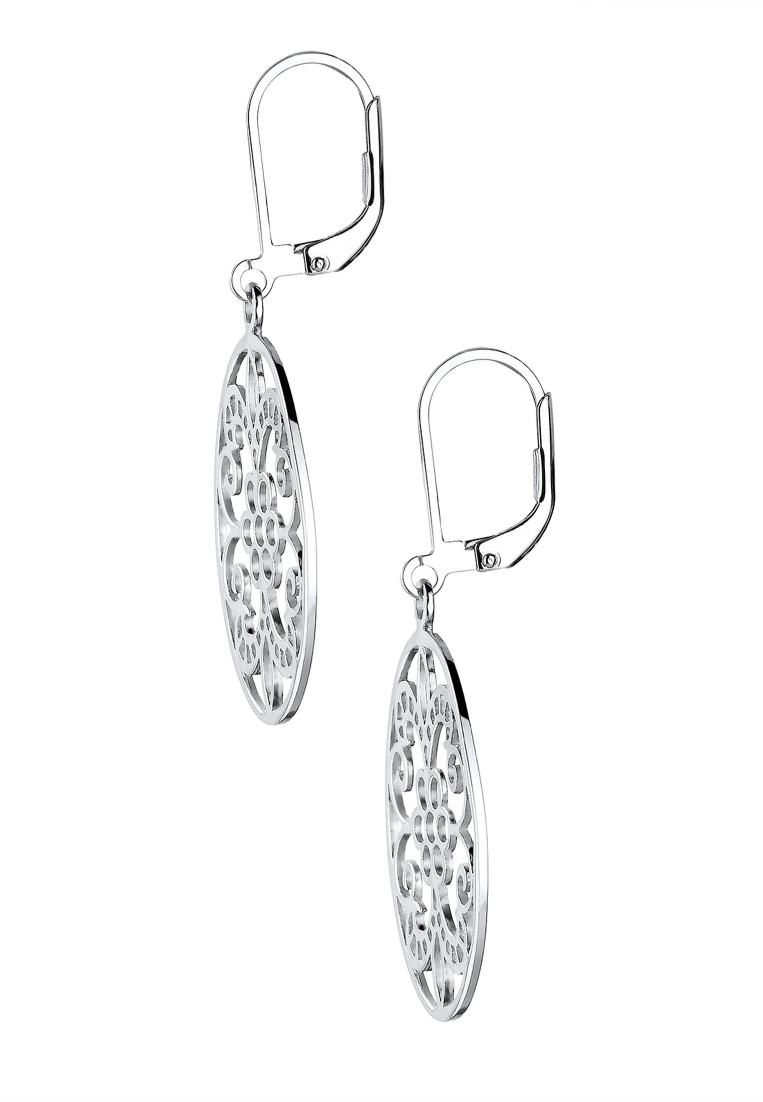 Elli Paar Ohrhänger »Ohrringe Ornament Blume Orientalisch Oval 925 Silber«