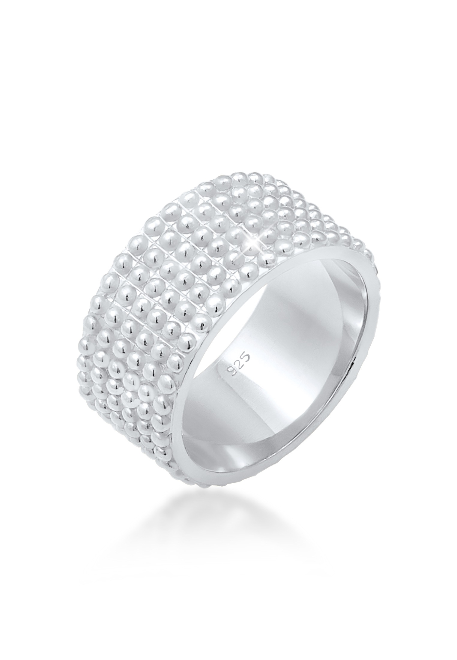 Elli Fingerring »Ring Breit Bandring Dots Kugeln 925 Silber«