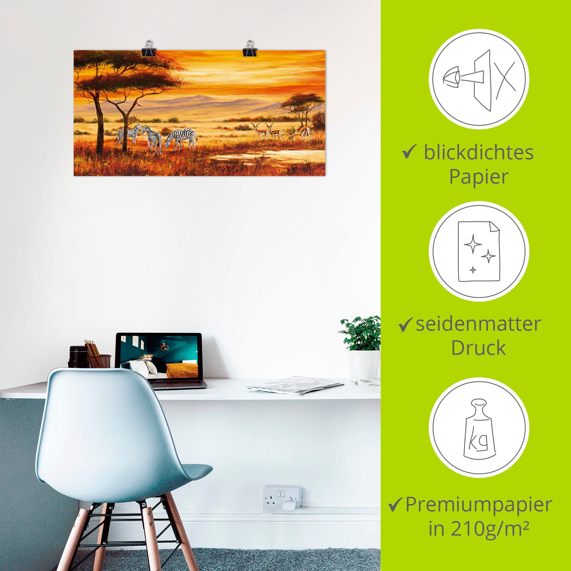Artland Wandbild »Afrikanische Landschaft I«, Afrika, (1 St.), als Leinwandbild, Poster, Wandaufkleber in verschied. Größen