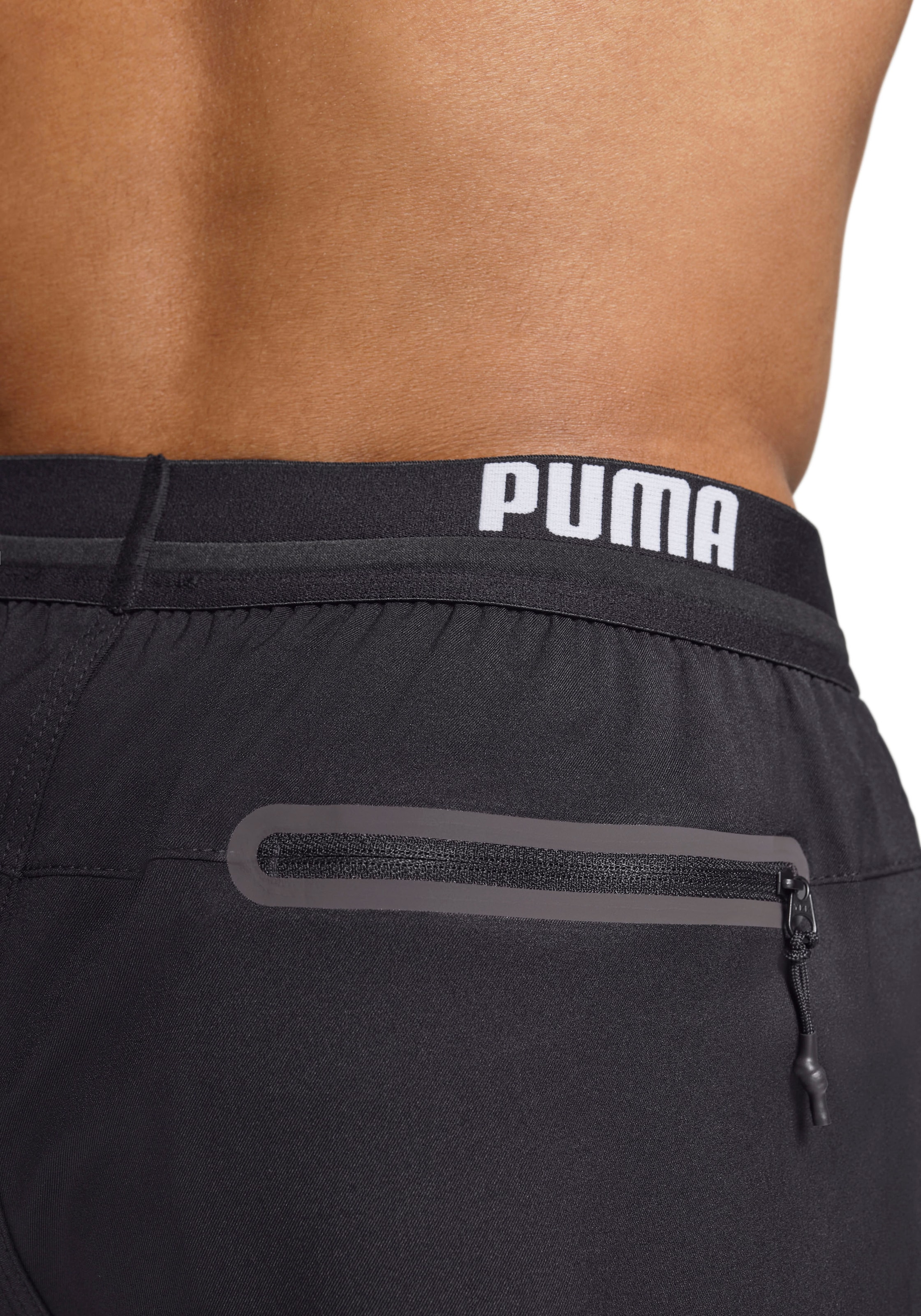 PUMA Badeshorts »PUMA SWIM MEN LOGO SHORT SHORTS 1P« Seitentaschen, Gesäßtasche mit Reißverschluss, Kordelzug