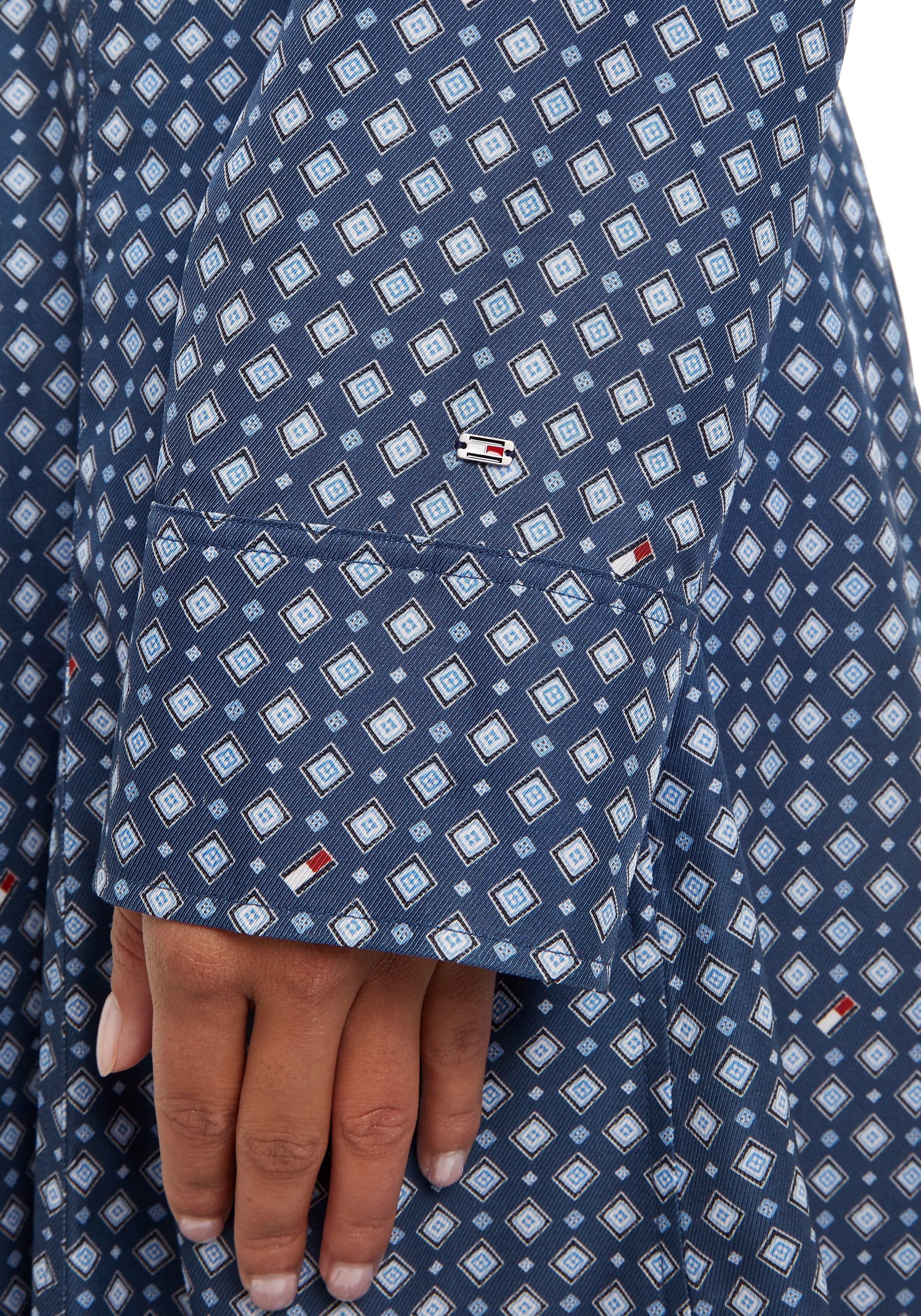 Tommy Hilfiger Blusenkleid »FOULARD FIT & FLARE KNEE DRESS«, mit Tommy Hilfiger Markenlabel