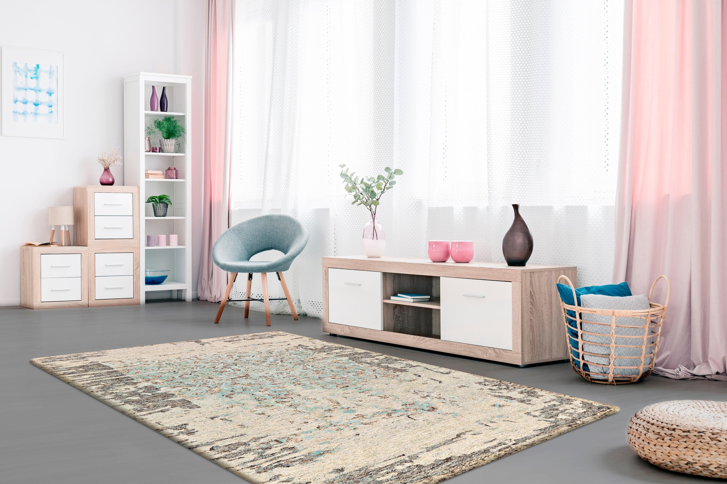 calo-deluxe Teppich »Shailene 1006« rechteckig 12 mm Höhe Kurzflor, Wohnzimmer