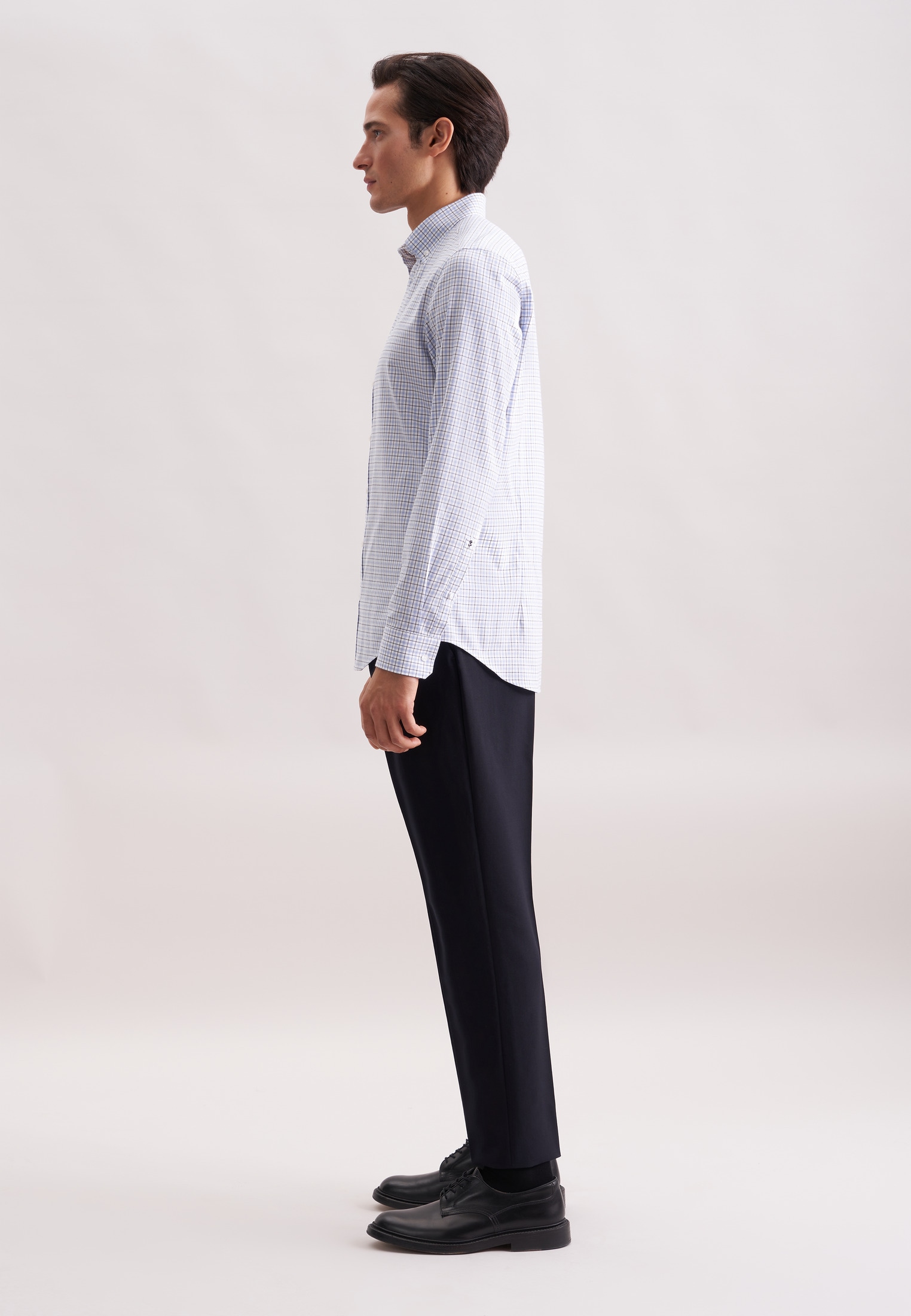 seidensticker Flanellhemd »Schwarze Rose« Shaped 1/1 Button-Down-Kragen Karo