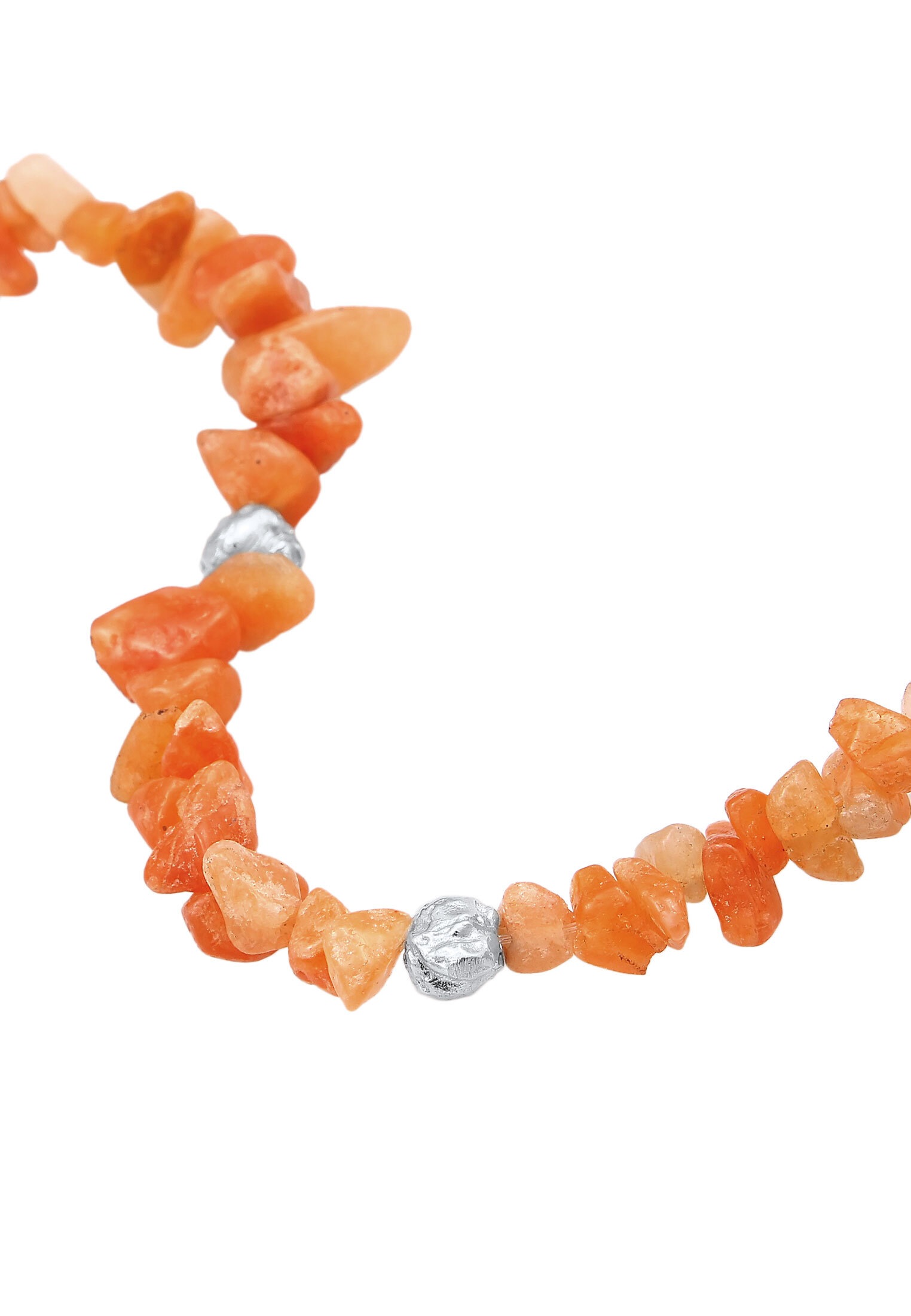 Elli Premium Fußkette »Fußschmuck Aventurin Steinsplitter Bead 925 Silber«