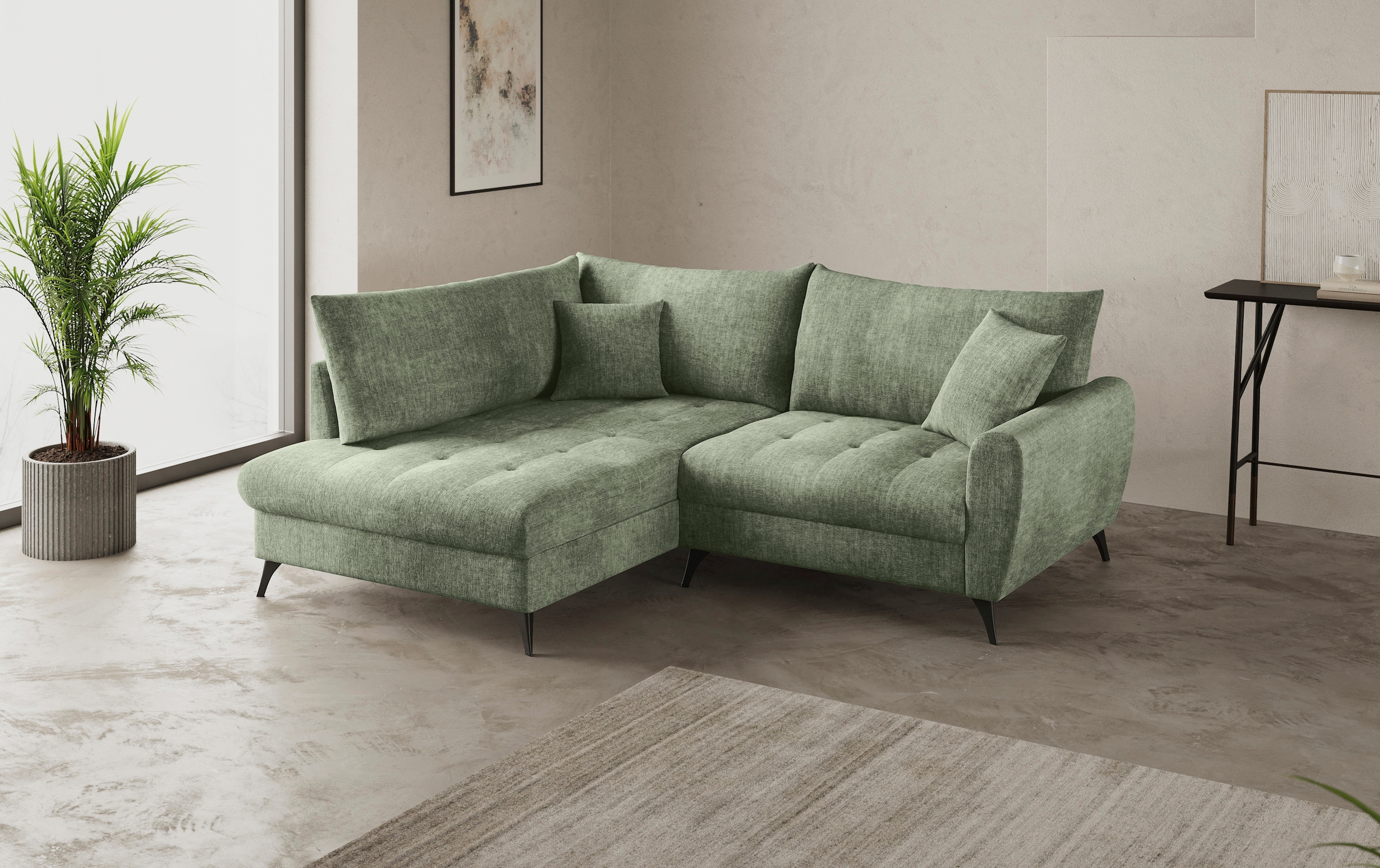 Mr. Couch Ecksofa »Blackburn II L-Form«, Wahlweise mit Kaltschaumpolsterung bis 140 kg belastbar