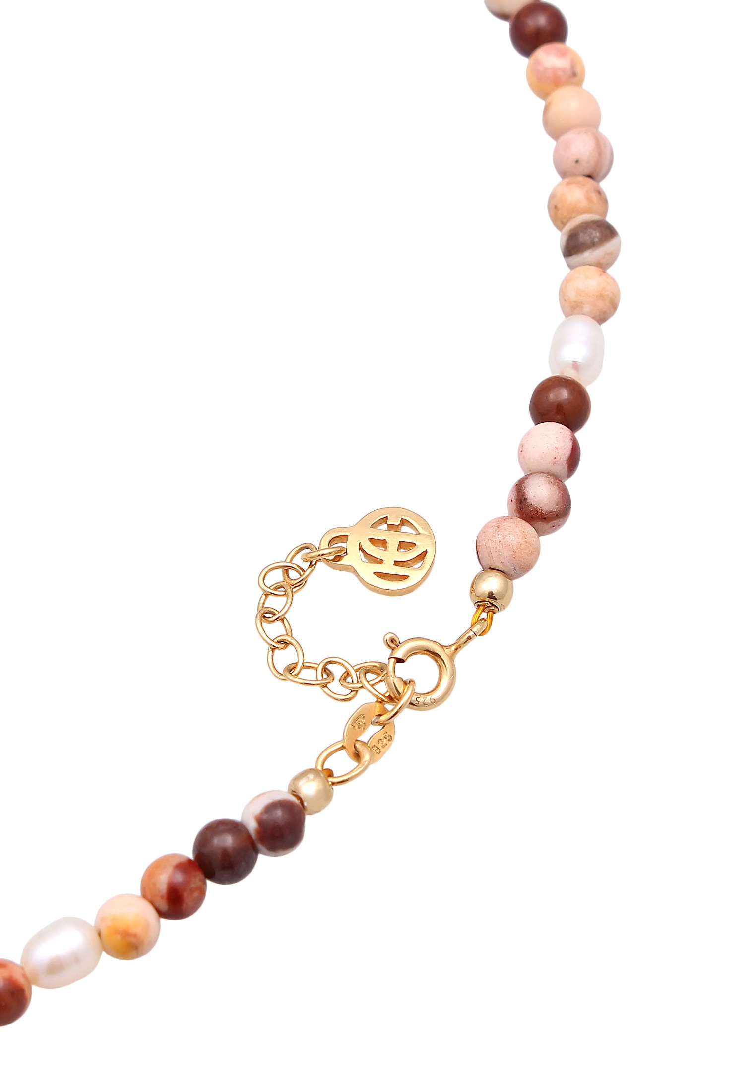 HAZE & GLORY Silberkette »Halskette Choker Jaspis Süßwasserperlen 925 Silber vergoldet«