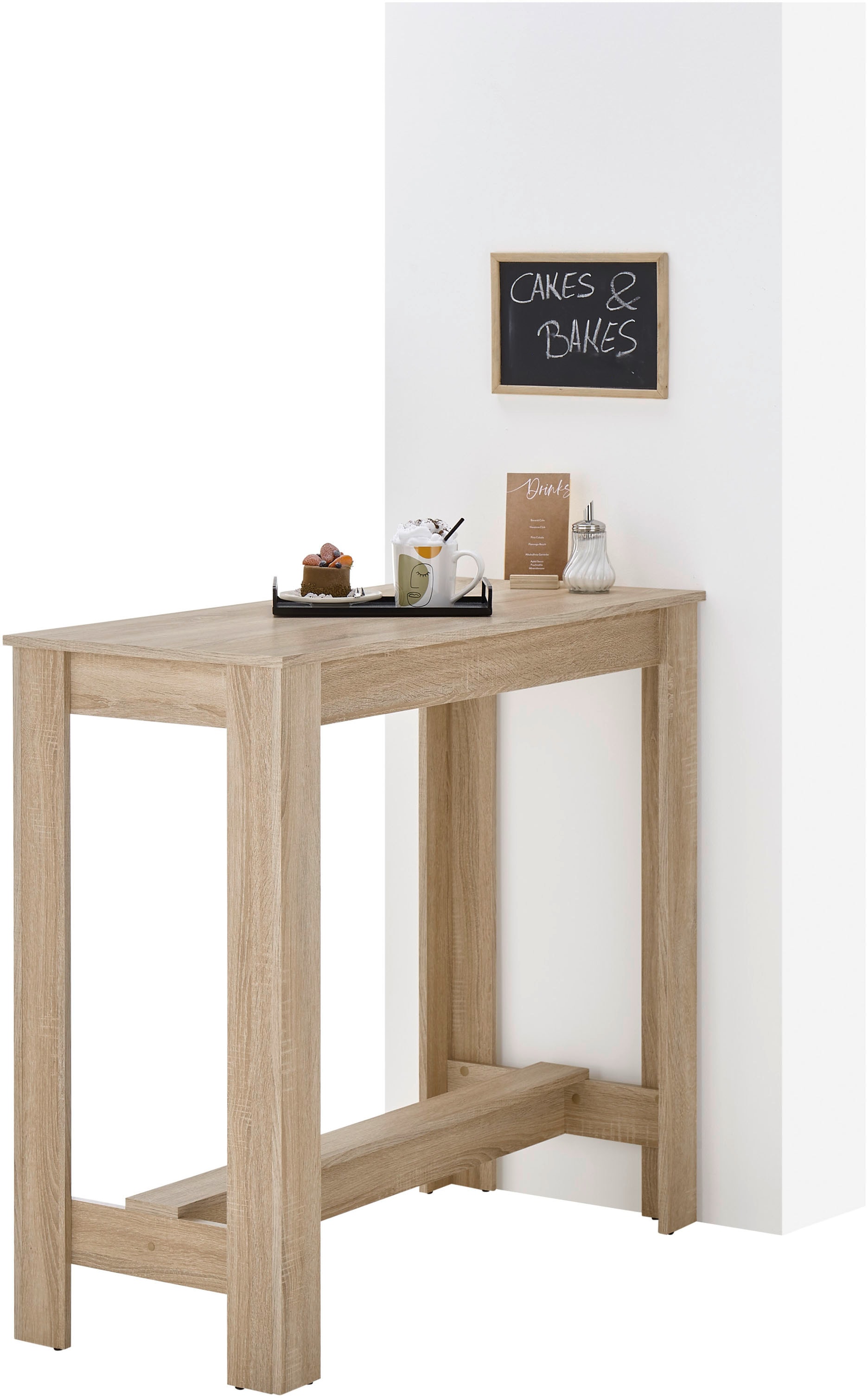 Stolkom Bartisch »Modesto Küchentisch, Bistrotisch, Stehtisch Küche, BxHxT 115x103x50 cm«, Grozügige Fläche, Stabiler Halt, Tischplatte melaminbeschichtet