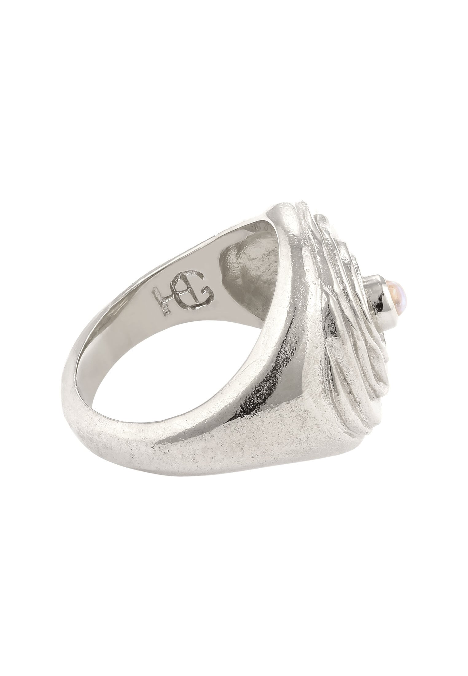 HAZE & GLORY Silberring »Ring Kreis Mondstein Weiß 925 Sterling Silber«