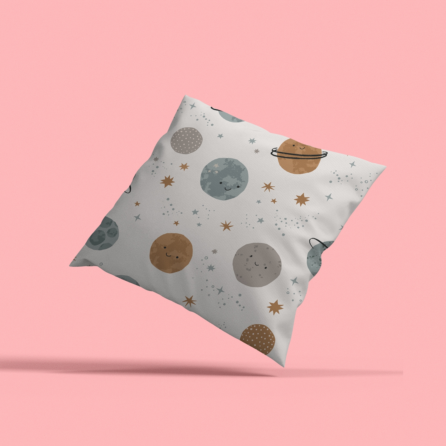 queence Dekokissen »Sternensystem«, Kissenhülle mit HD Premium Druck, geruchsneutral, 40x40cm