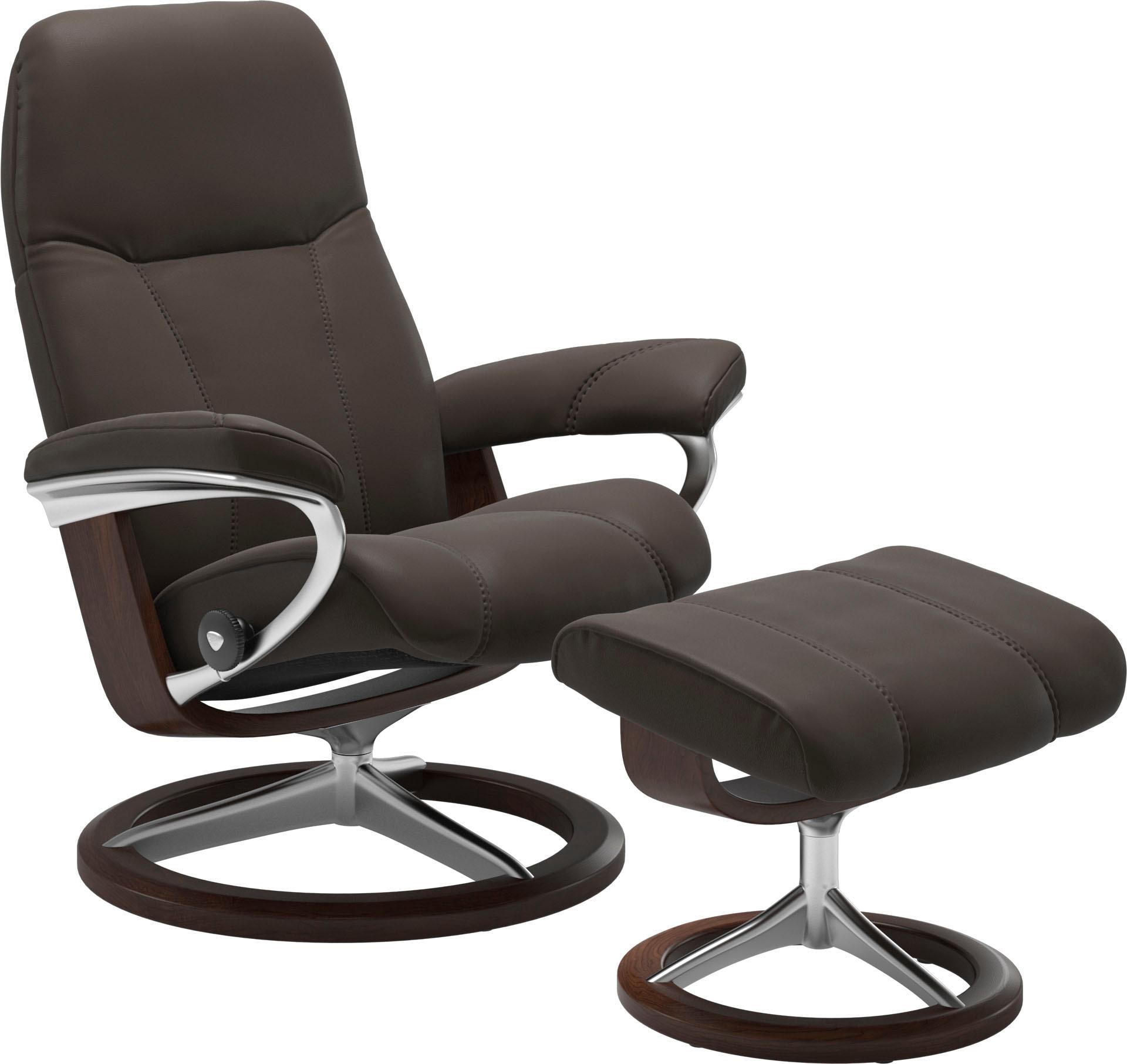 Stressless® Relaxsessel »Consul« Set, Relaxsessel mit Hocker,  mit Hocker, mit Signature Base, Größe S, Gestell Eiche
