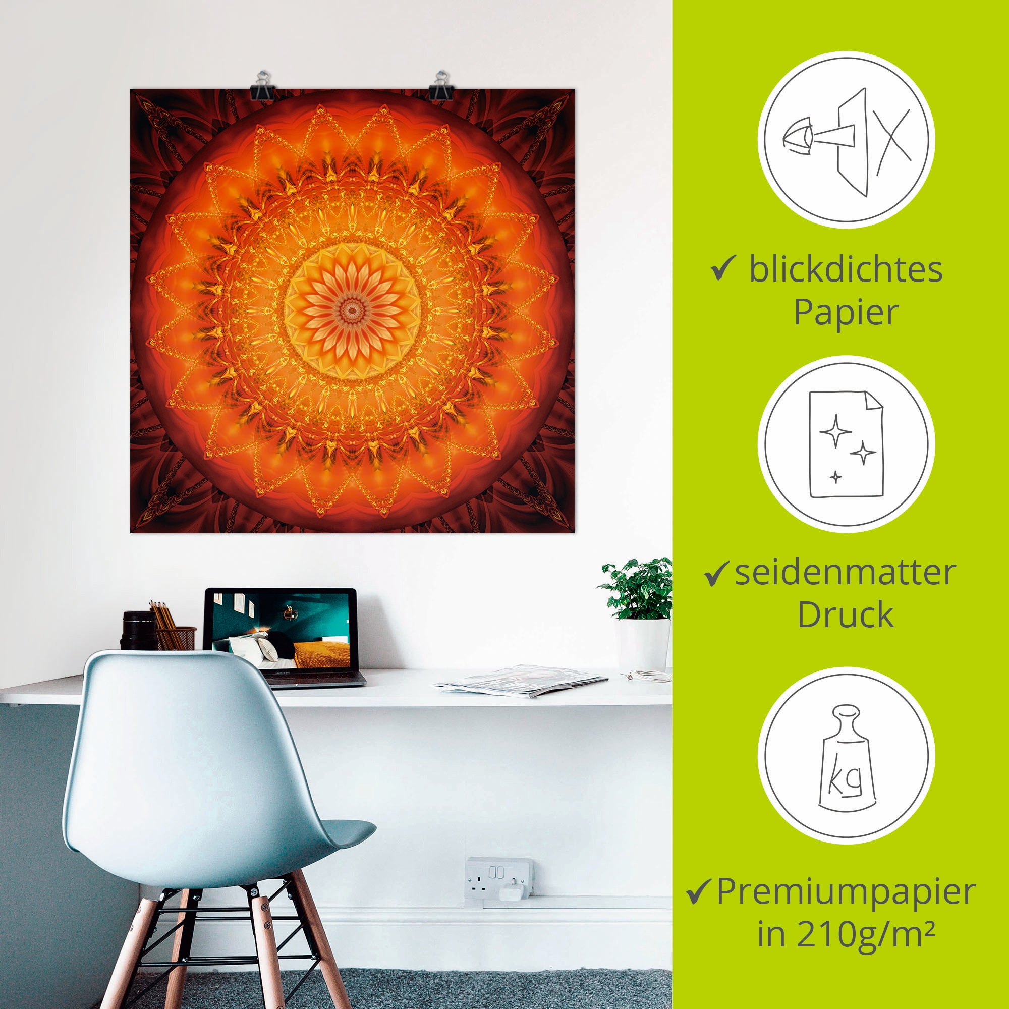 Artland Wandbild »Mandala Energie 1« Muster 1 Stk. tlg. als Leinwandbild, Poster in verschied. Größen