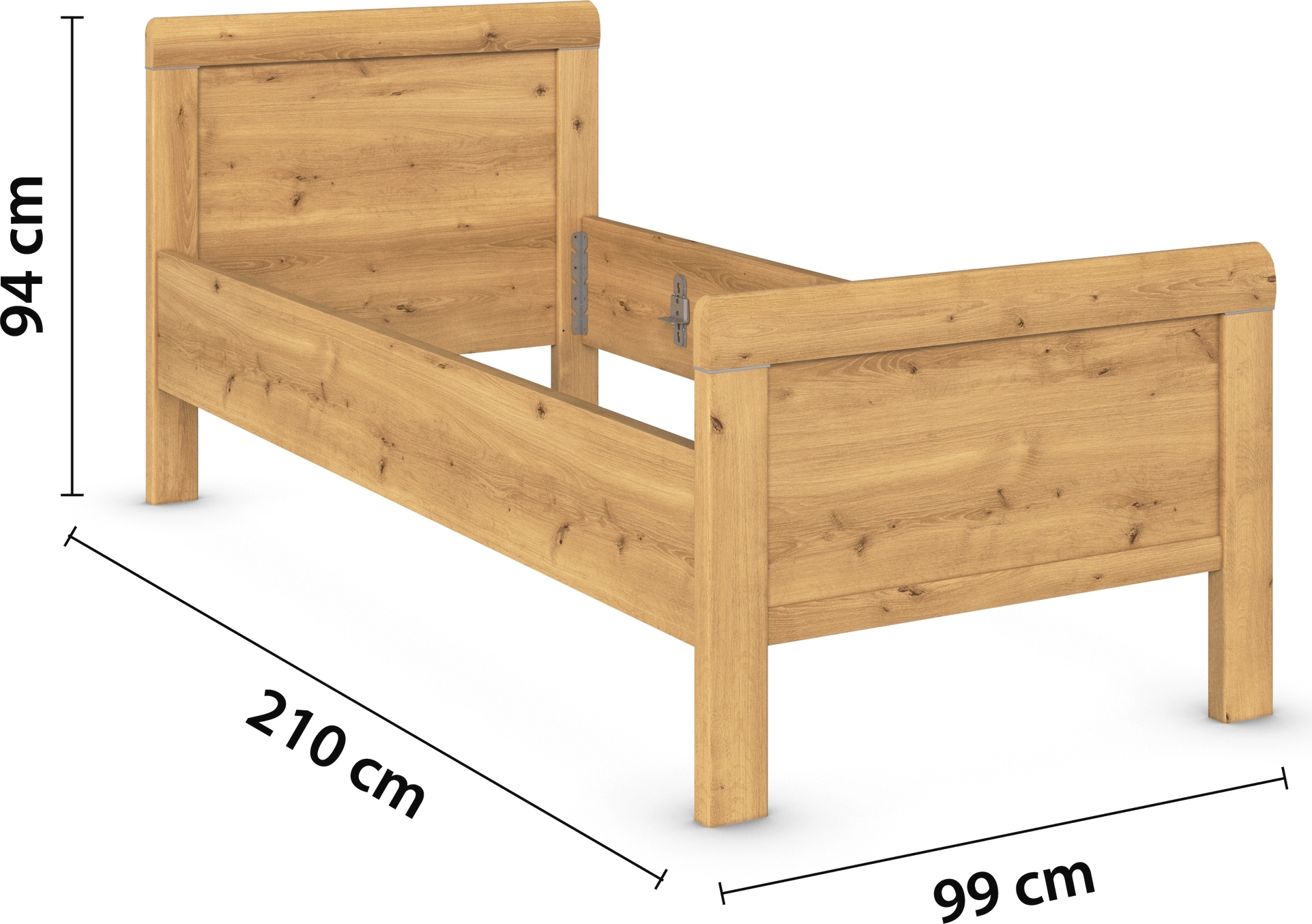 rauch Bett »Bett Einzelbett Stollenbett EVELYN« in Komforthöhe aus Holzwerkstoff in elegantem Stil MADE IN GERMANY