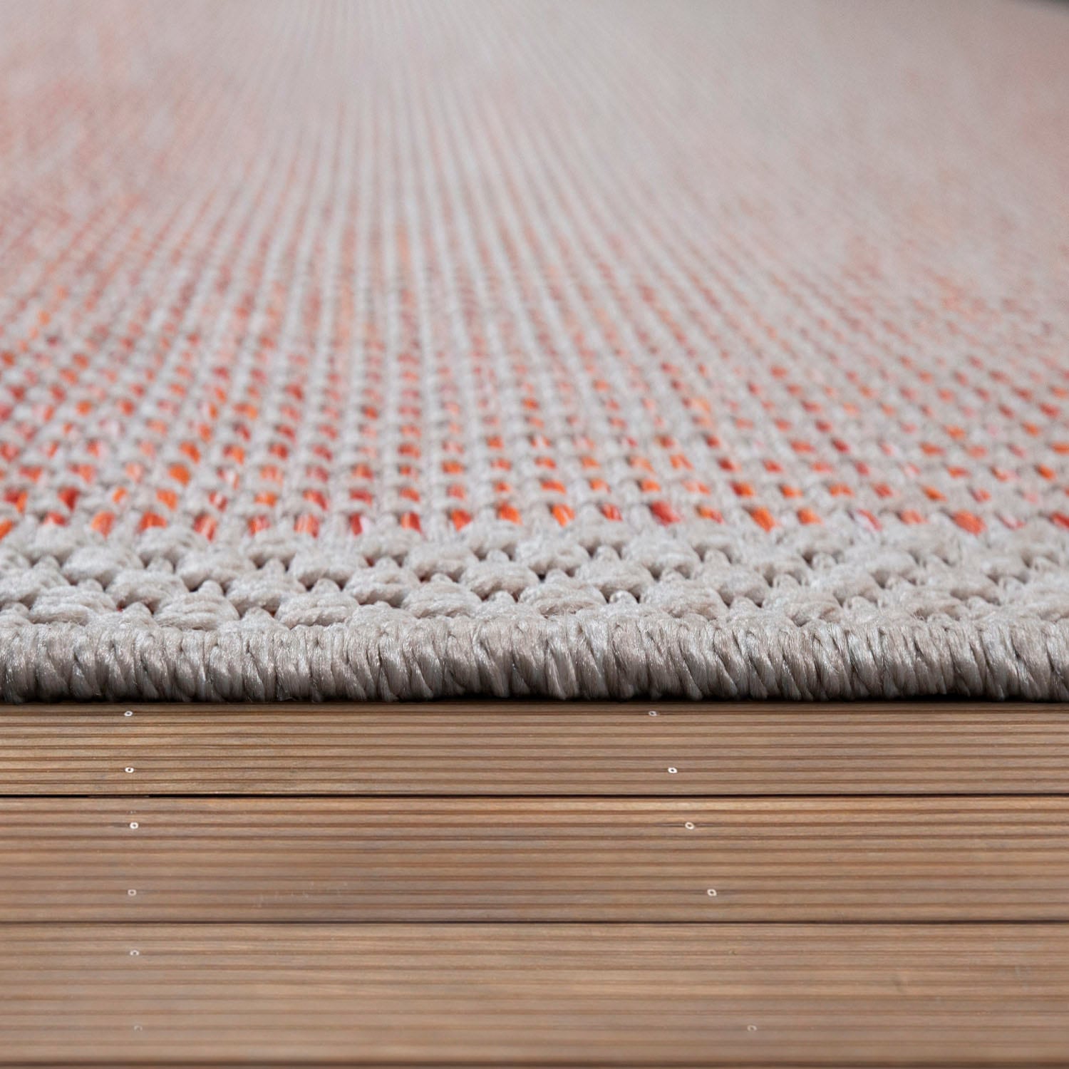 Paco Home Teppich »Quebec 135«, rund, Flachgewebe, meliert, mit Bordüre, In- und Outdoor geeignet
