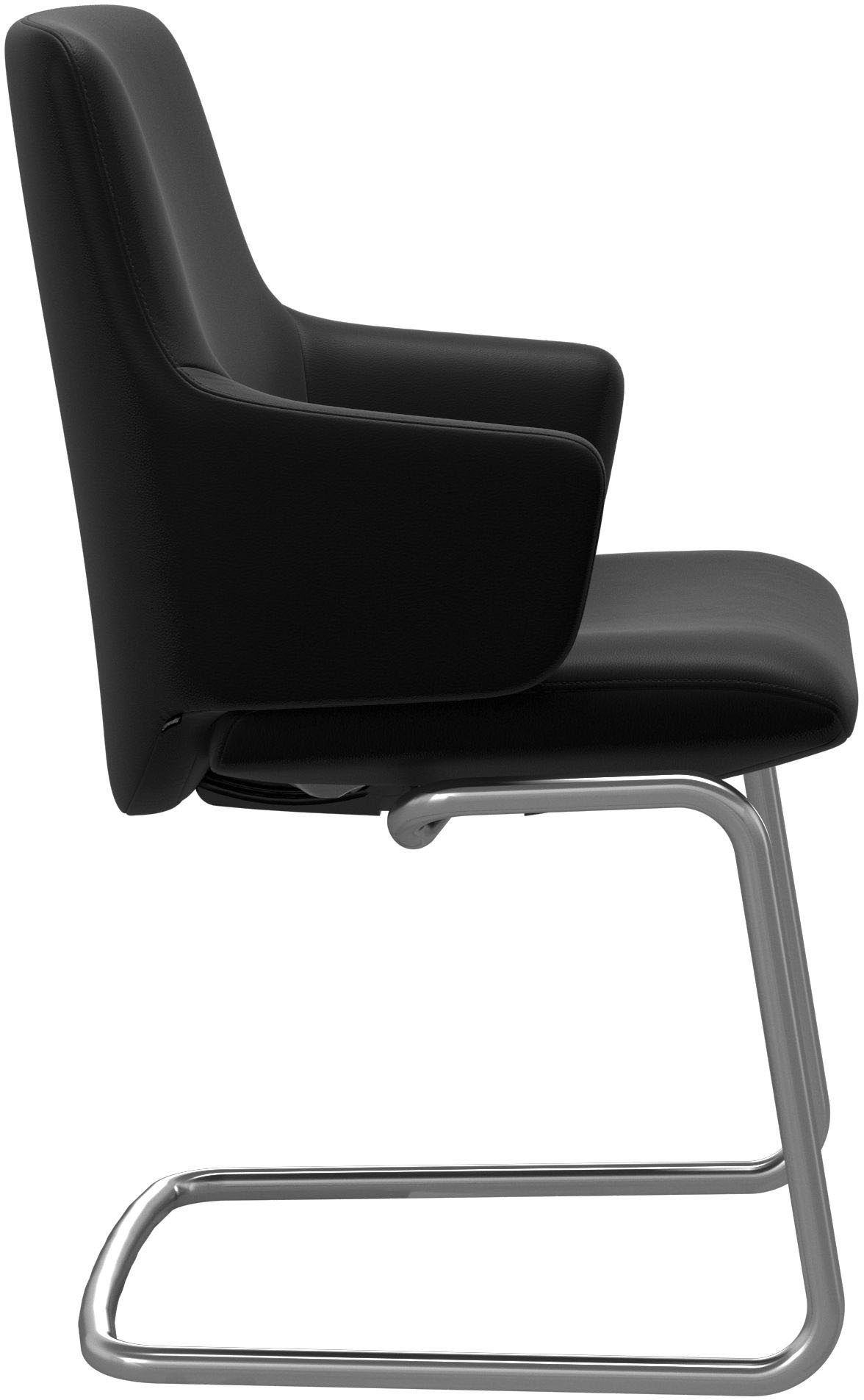 Stressless® Polsterstuhl »Laurel«, Leder BATICK, Low Back mit Armlehne, Größe L, mit Beinen aus Stahl in Schwarz matt