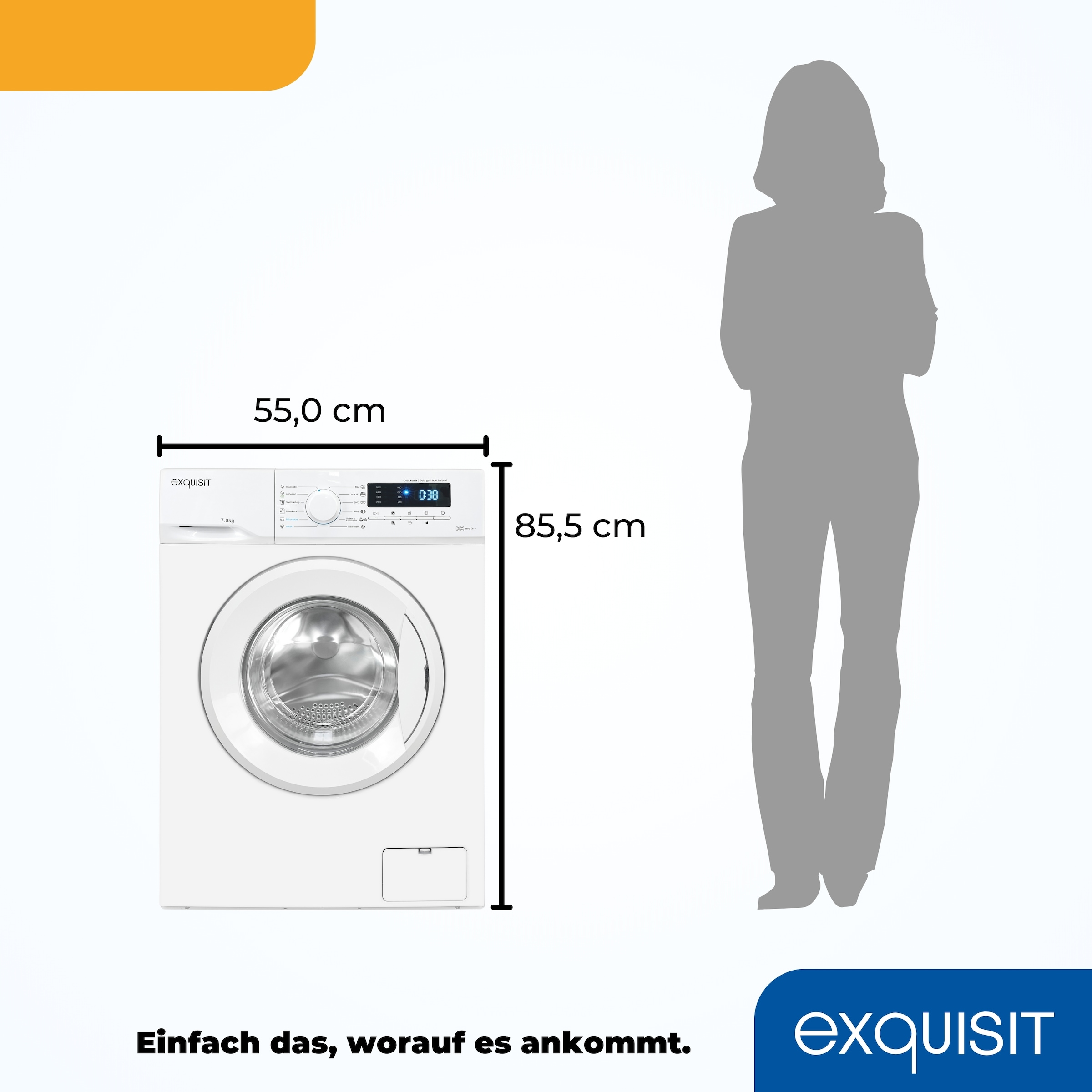exquisit Waschmaschine »WA7014-020A«, 7 kg, 1400 U/min, Platz für 7,0 kg Wäsche